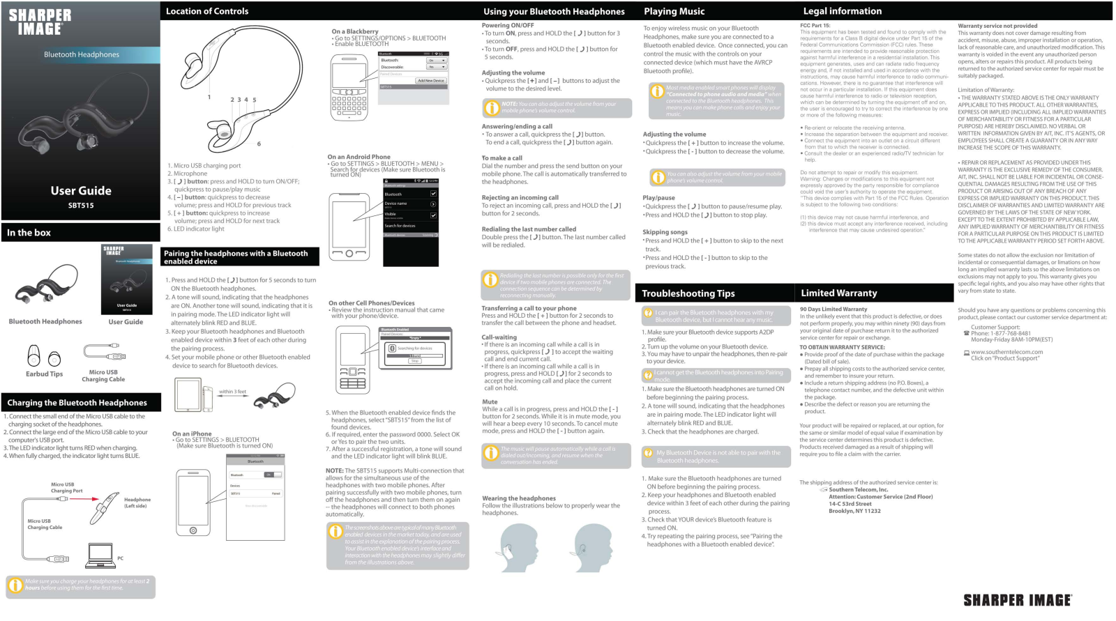 Sharper image SBT515 User Manual