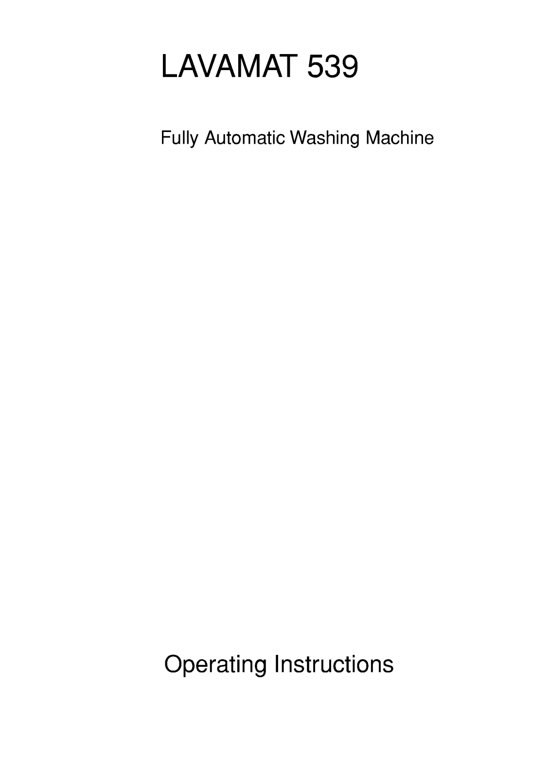 AEG LAV539BZ User Manual