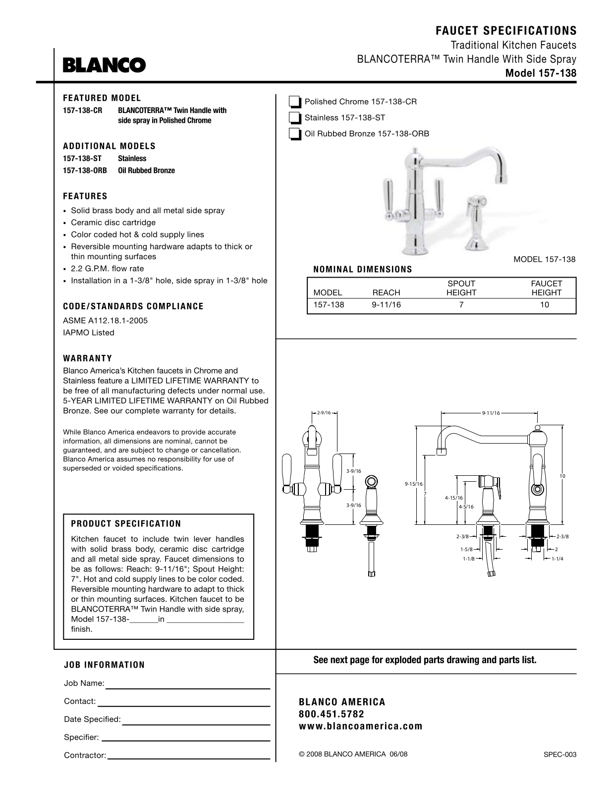 Blanco 157-138 User Manual