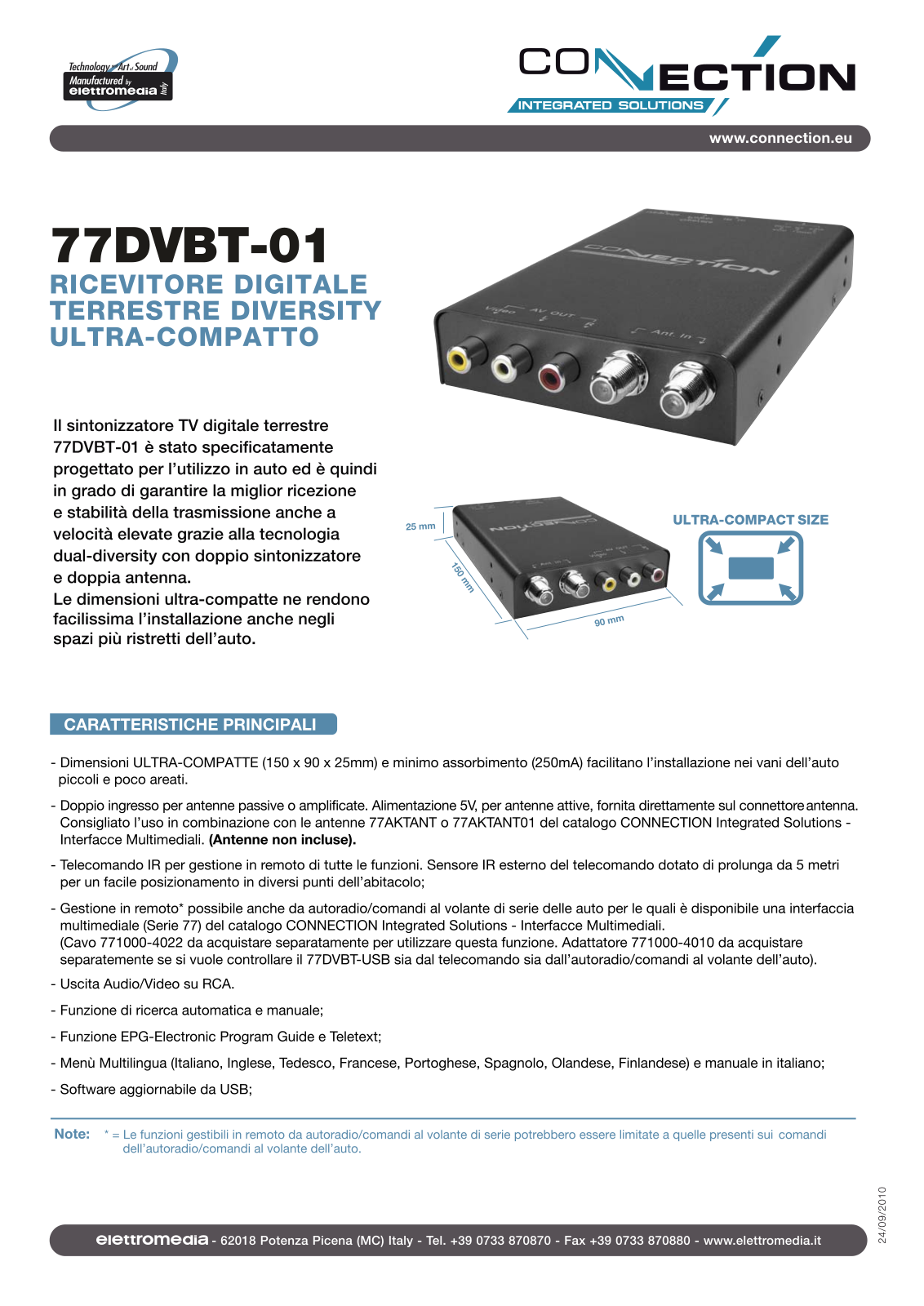 Connection 77DVBT-01 DATASHEET