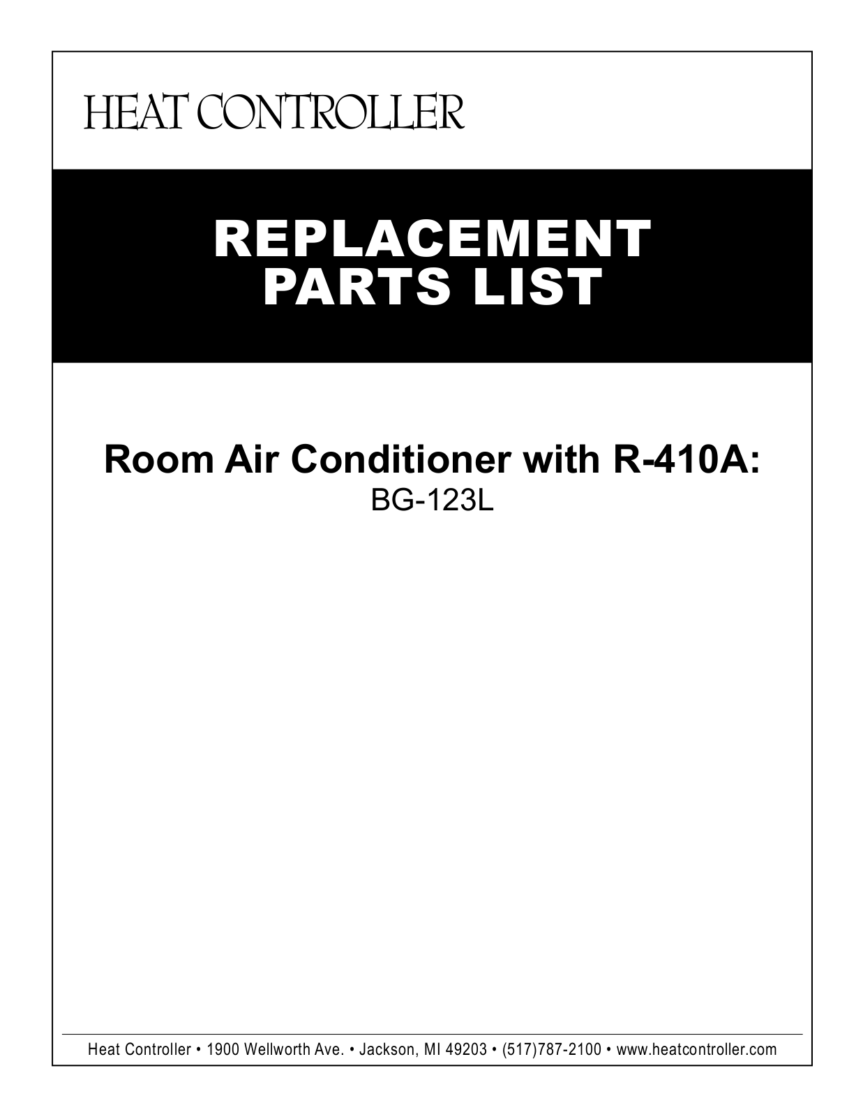 Comfort-aire Bg-123l Owner's Manual