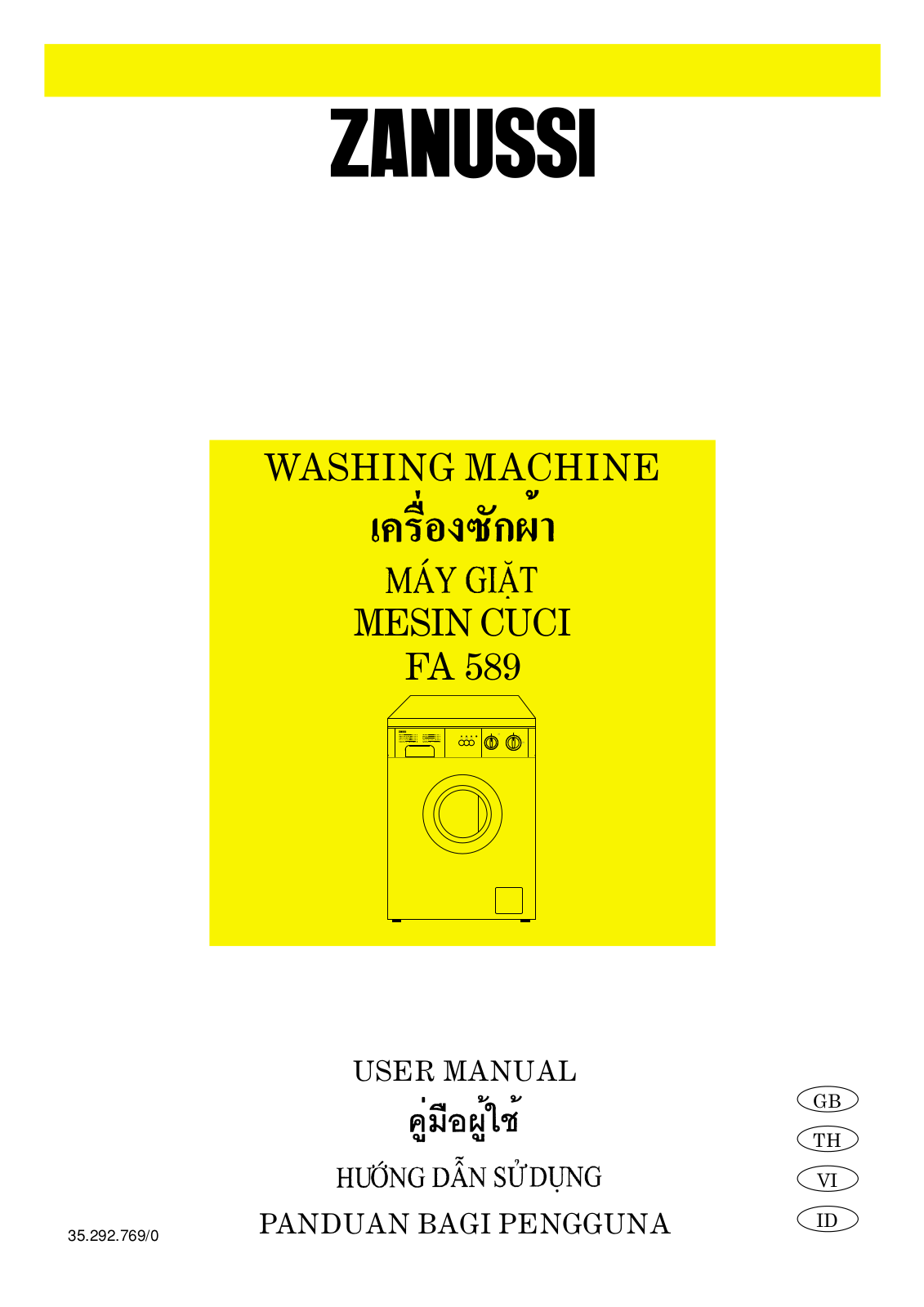 Zanussi FA589 User Manual