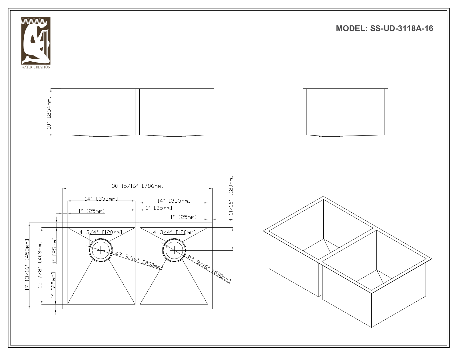 Water Creation SSSGUD3118A, SSSUD3118A, SSUD3118A, SSSUD3118A16, SSSGUD3118A16 User Manual