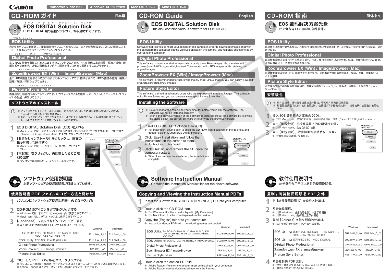 CANON DIGITAL SOLUTION DISK User Manual