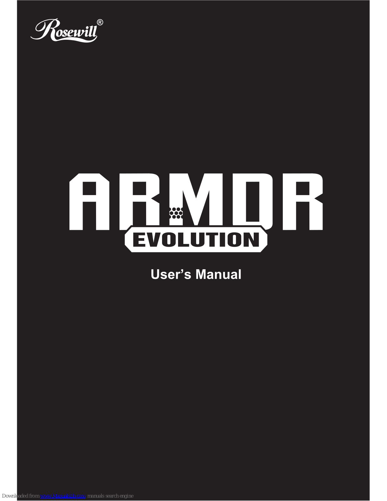 Rosewill Armor-evo, Armor Evolution User Manual