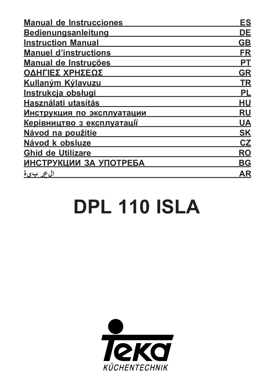 Teka DPL 110 ISLA User Manual