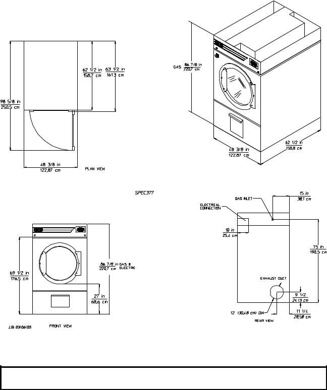 American Dryer Corp MLG-130DR-HSI User Manual
