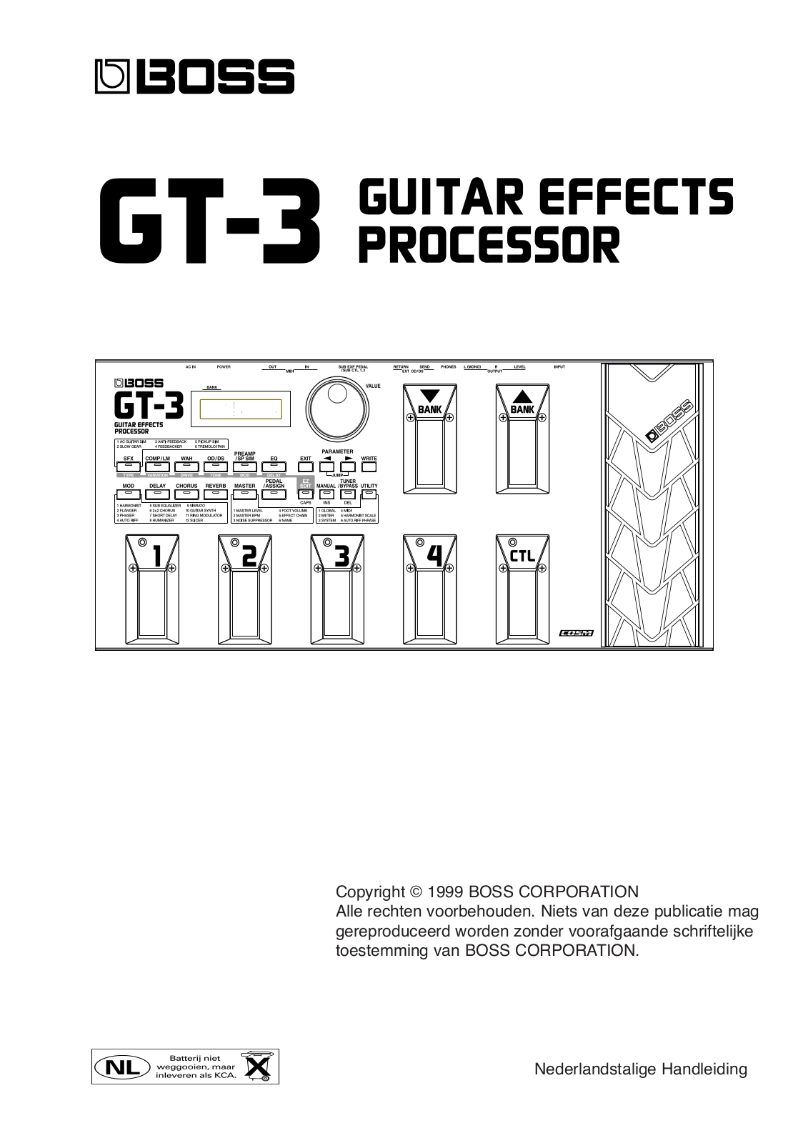 Roland GT-3 MIDI IMPLEMENTATION