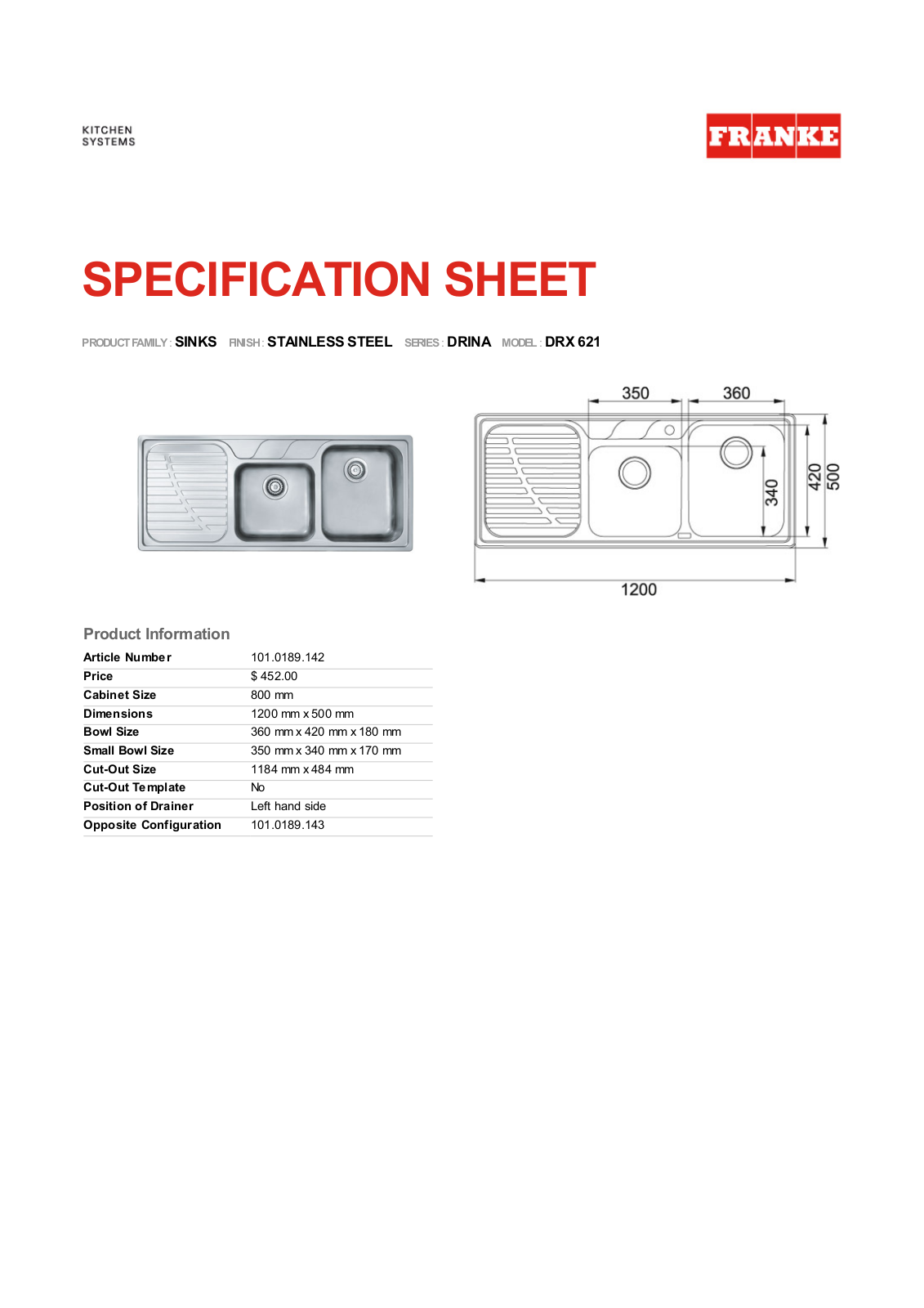 Franke Foodservice DRX 621 User Manual