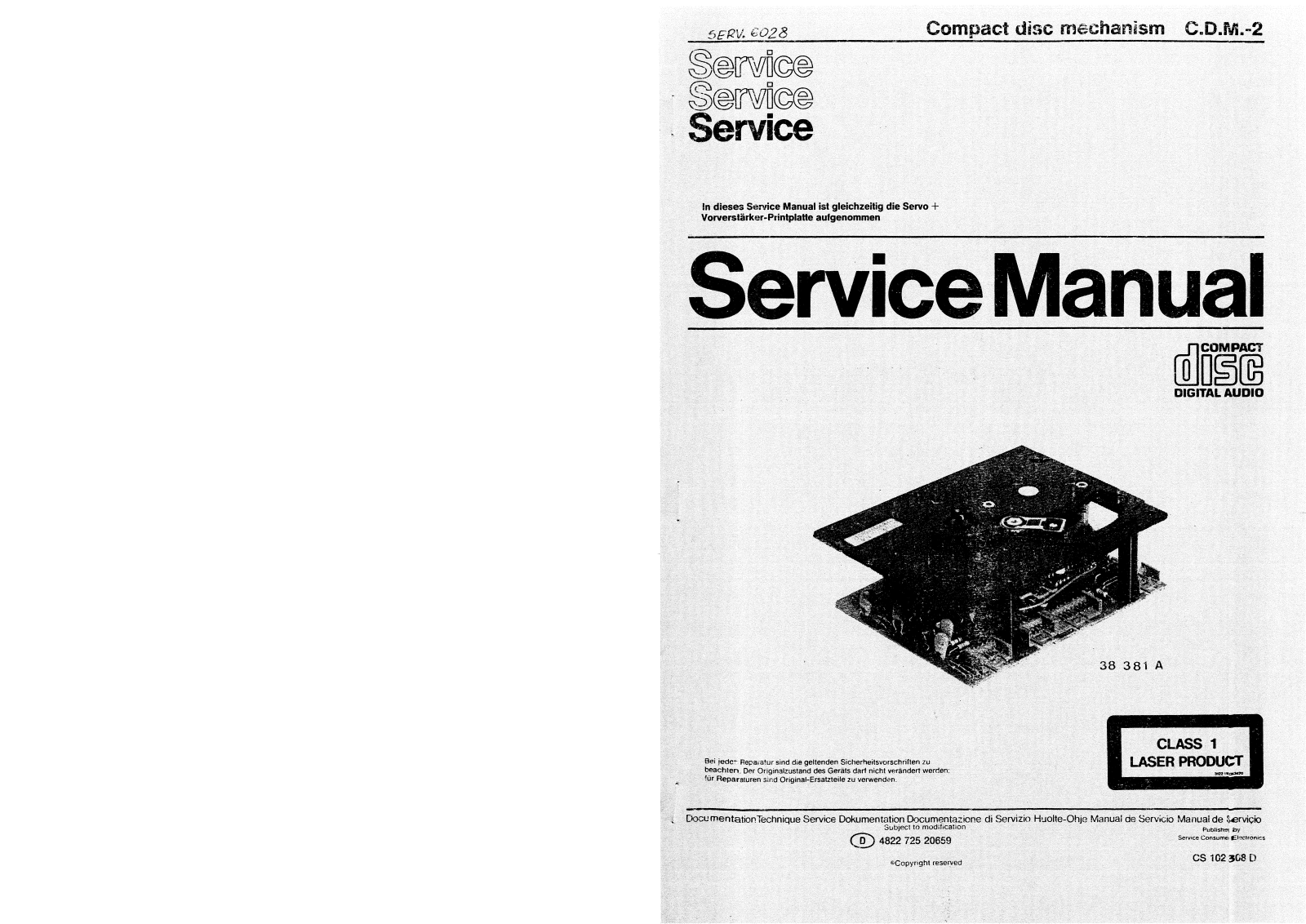 Philips CDM-2 SM2 Schematic