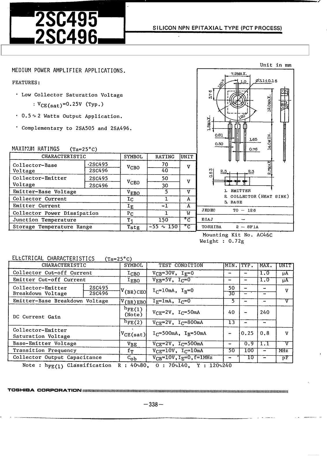 Datasheet 2SC495 Specification - ManualMachine.com