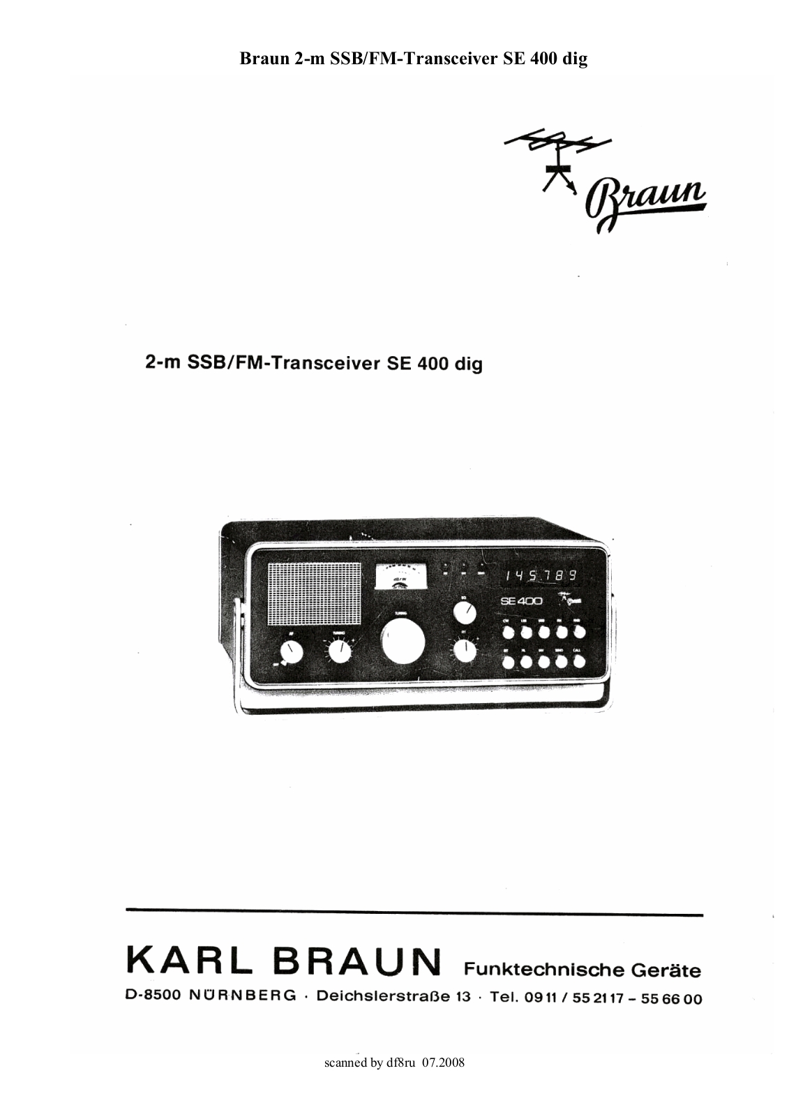 Braun SE-400 Service Manual