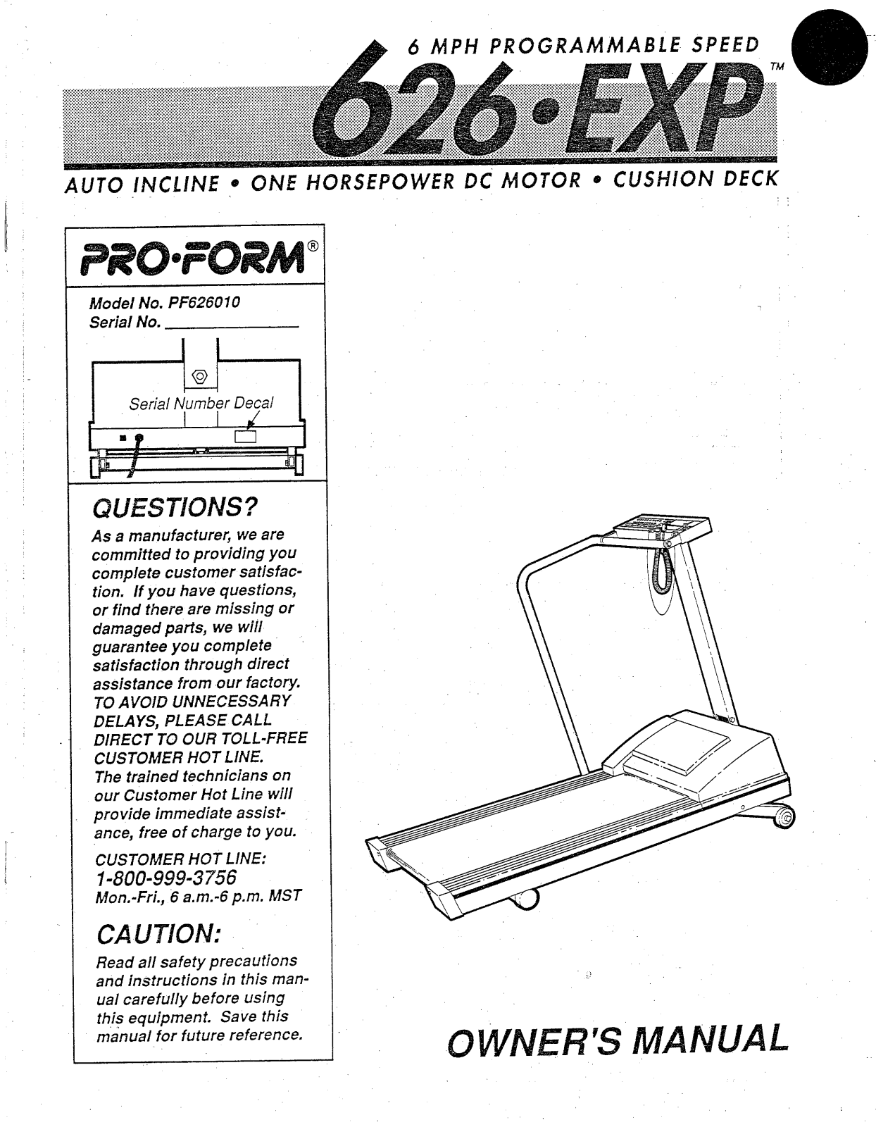 ProForm PF626010 User Manual