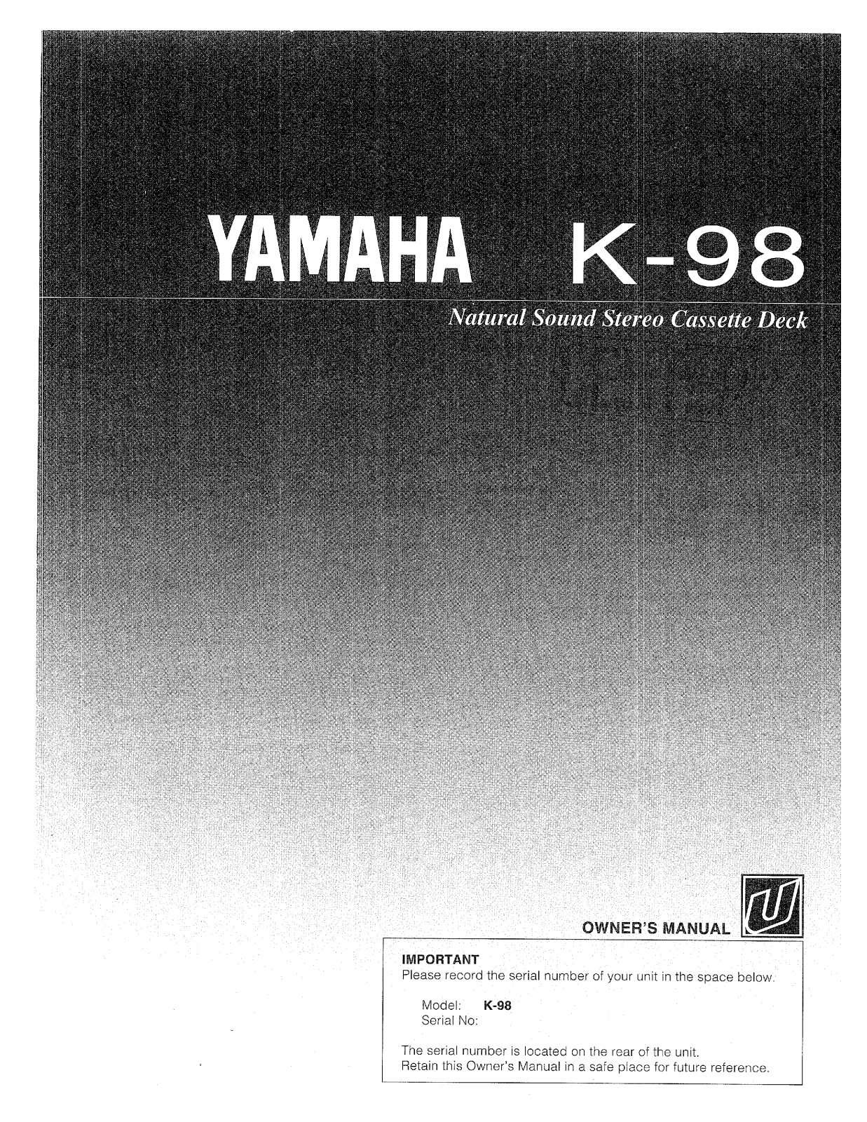 Yamaha K98 User Manual