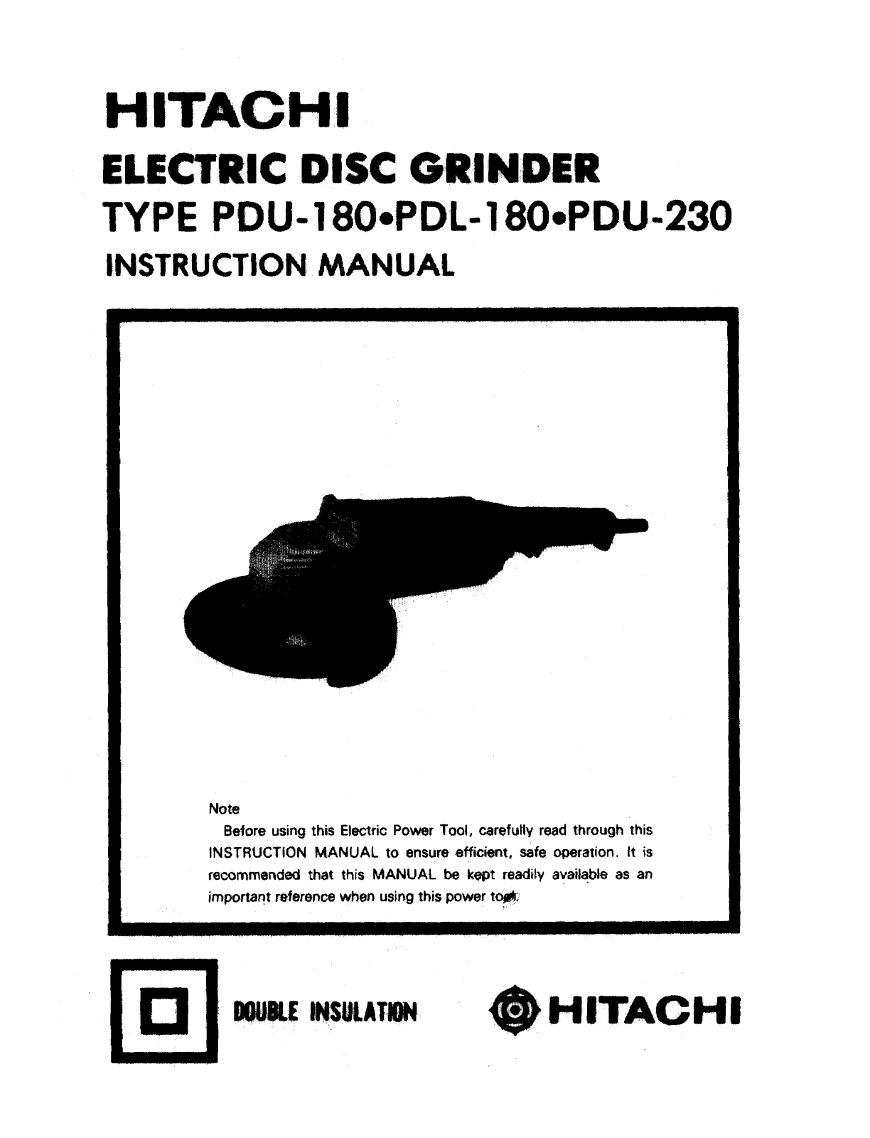 Hitachi PDU180 User Manual