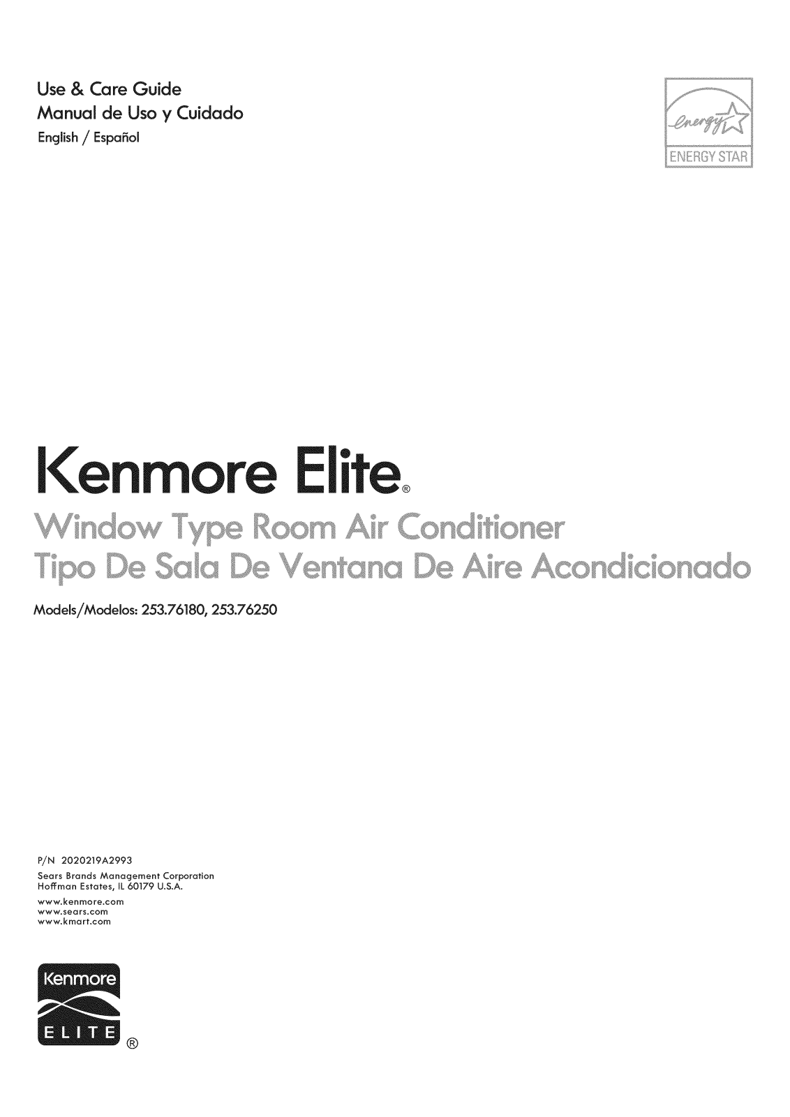 Kenmore Elite 25376180312, 25376180410, 25376180411, 25376250312, 25376250410 Owner’s Manual