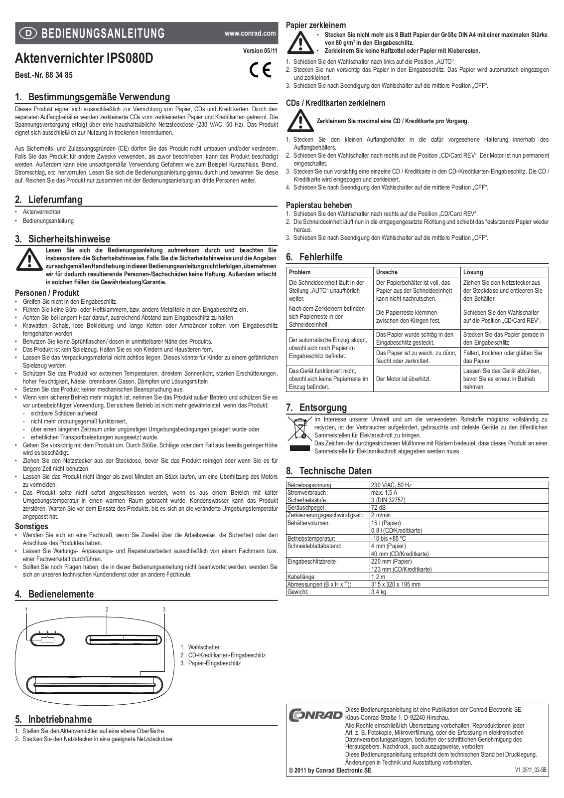 Conrad IPS080D User Manual