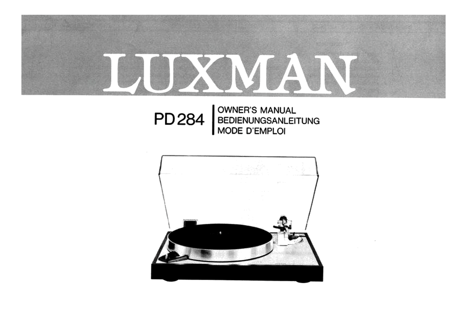 Luxman PD-284 Owners manual