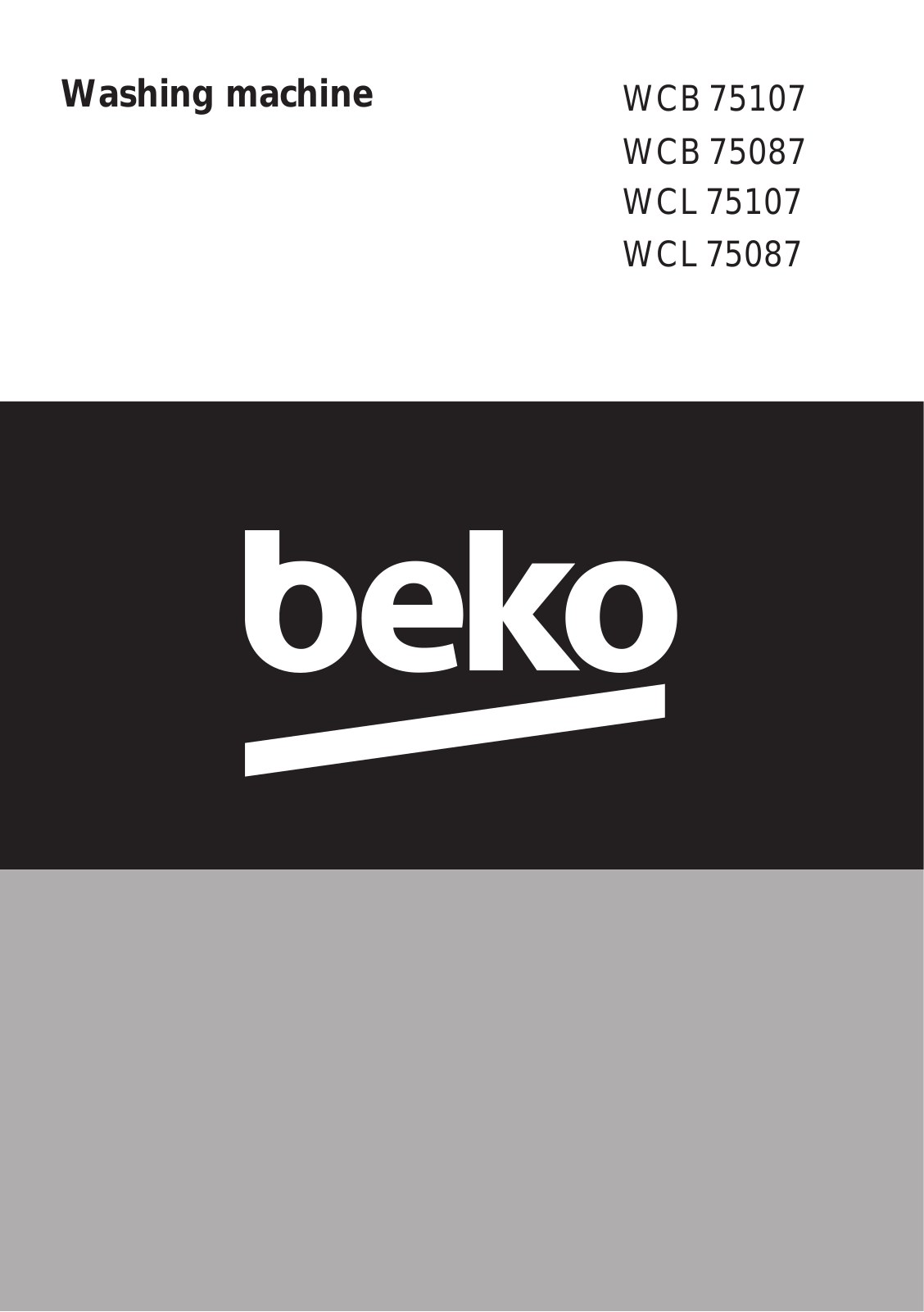 Beko WCl75107, WCB75087, WCB75107, WCl75087 User Manual