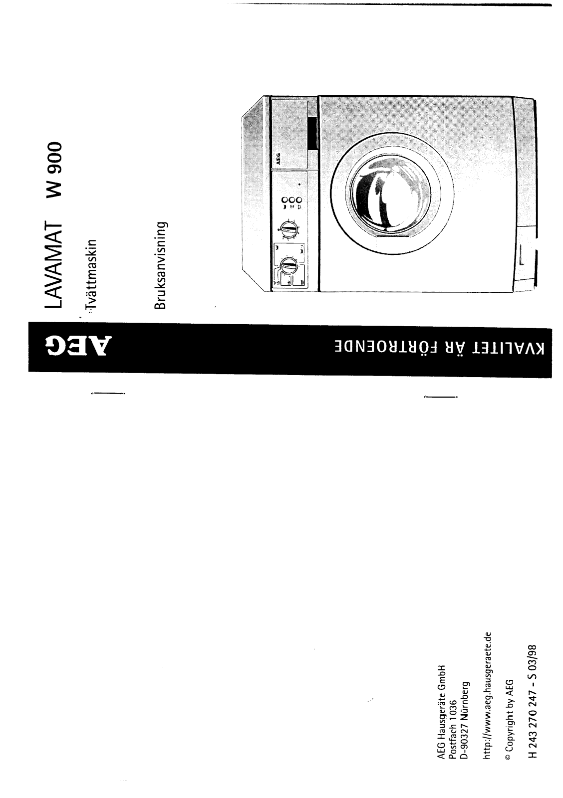 AEG LAVW900 User Manual