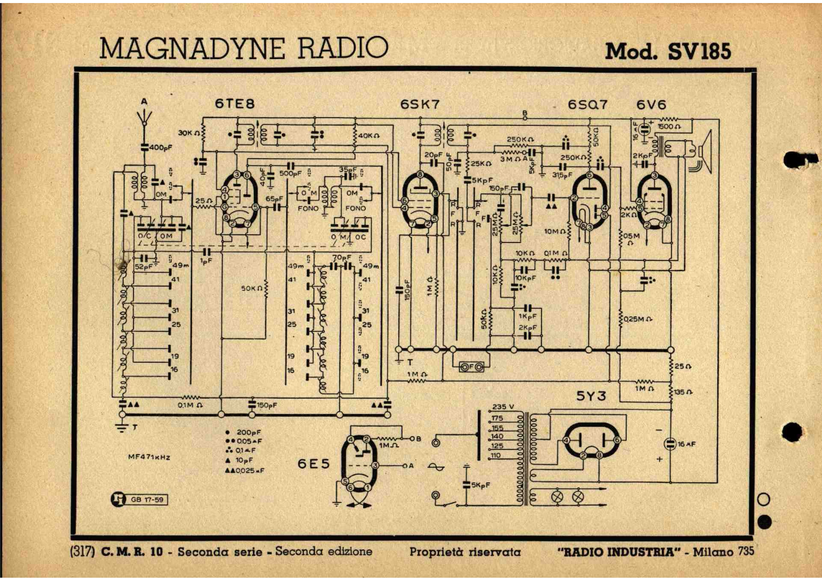 Magnadyne sv185 schematic