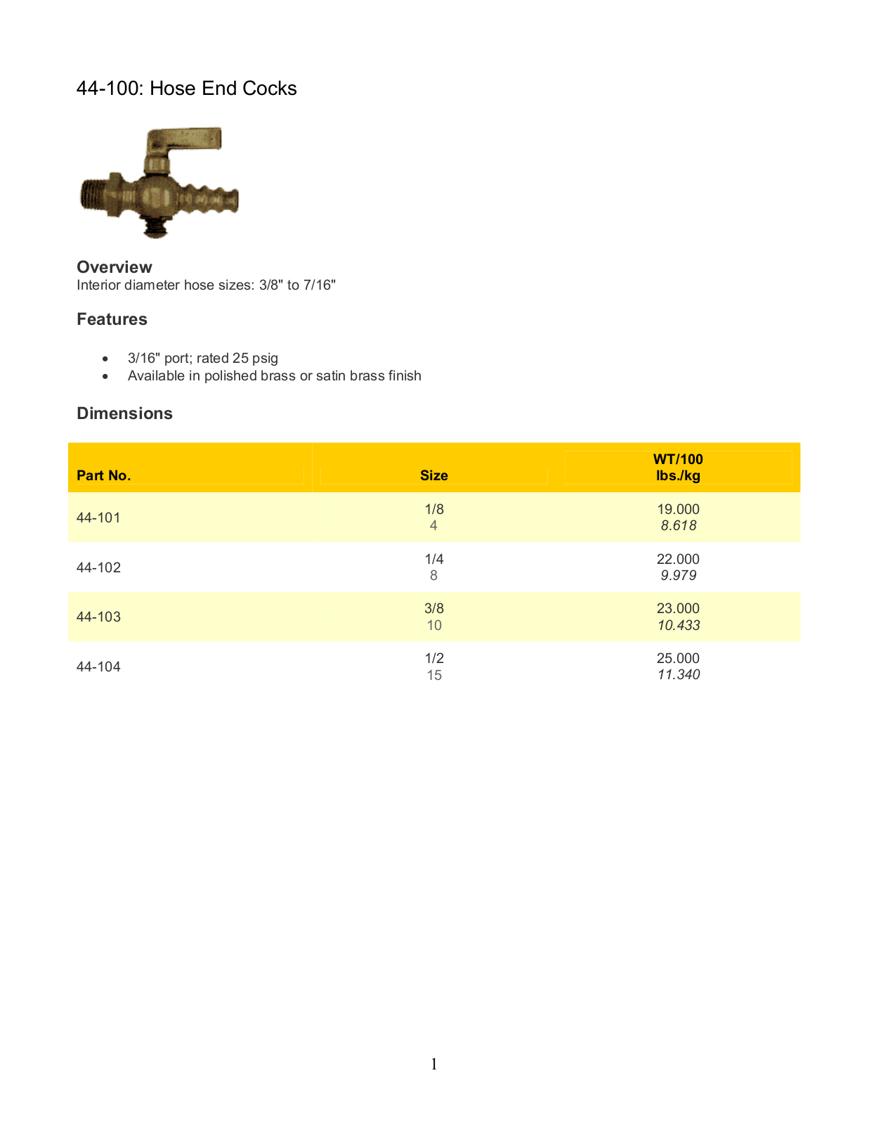 Apollo Conbraco 44-100 User Manual