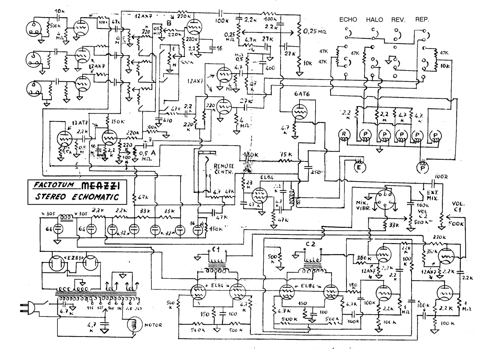 Meazzi Factotum echomatic tube schematic - ManualMachine.com