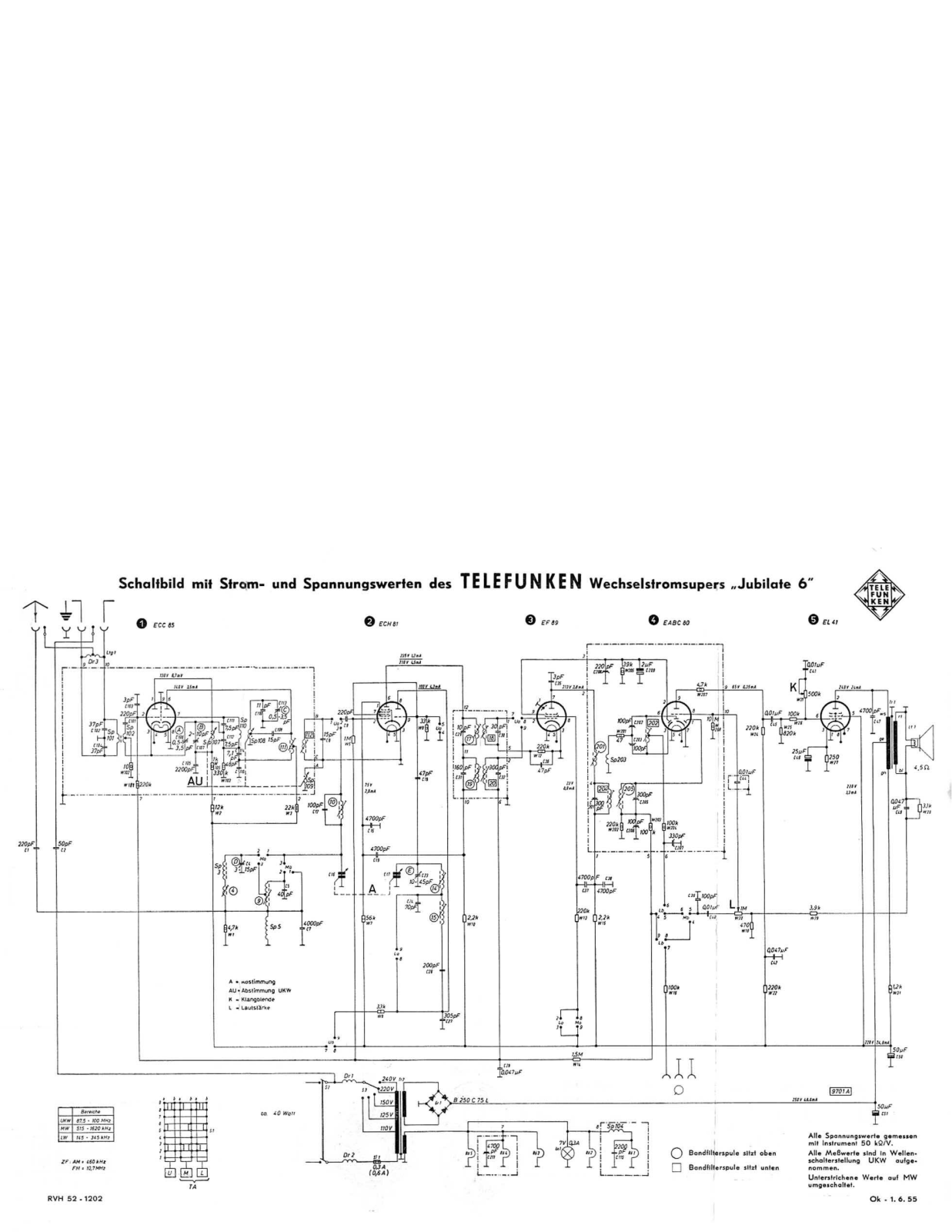 Telefunken Jubilate-6 Schematic