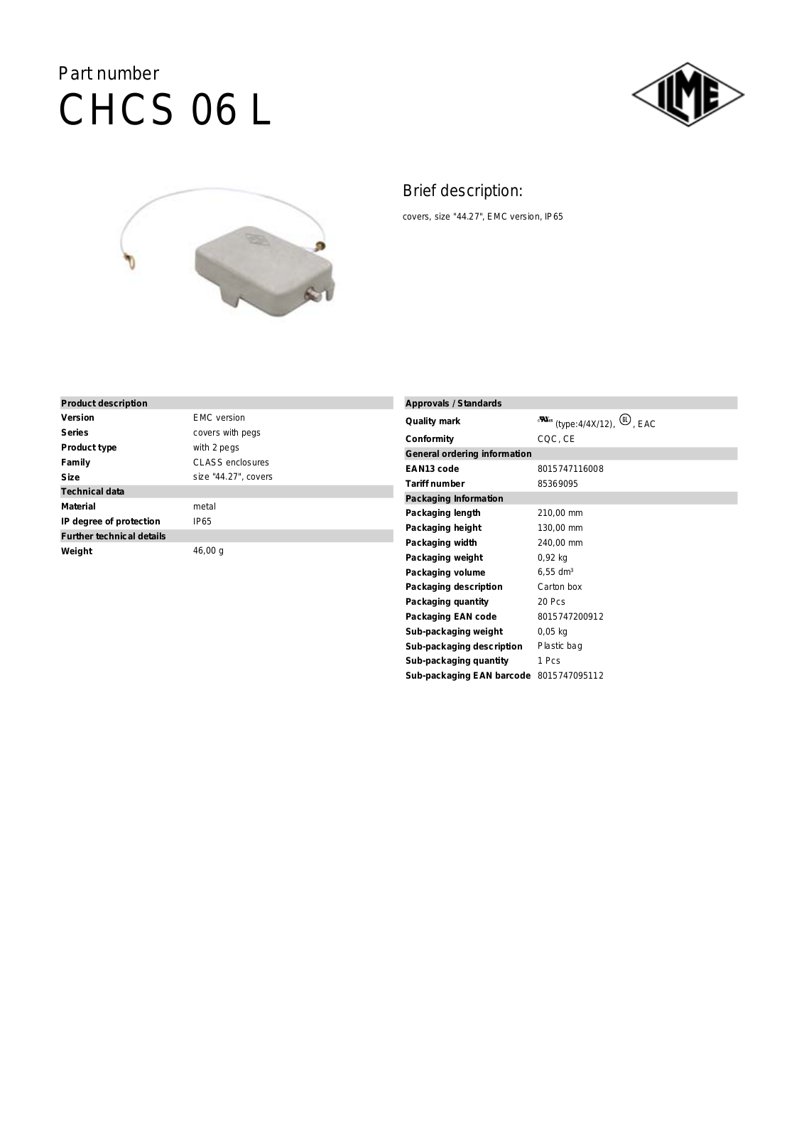 ILME CHCS-06L Data Sheet