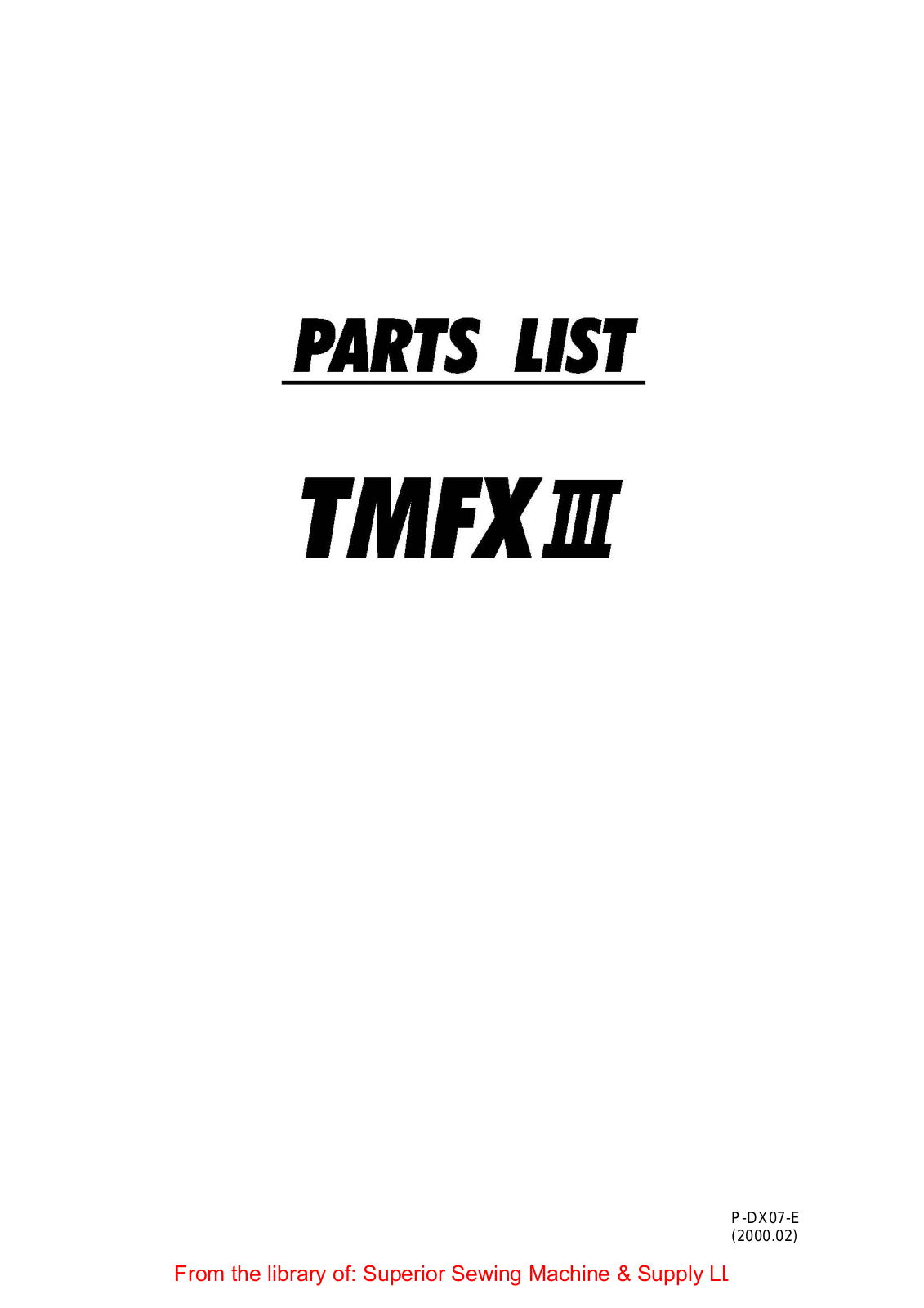 Brother TMFXIII User Manual