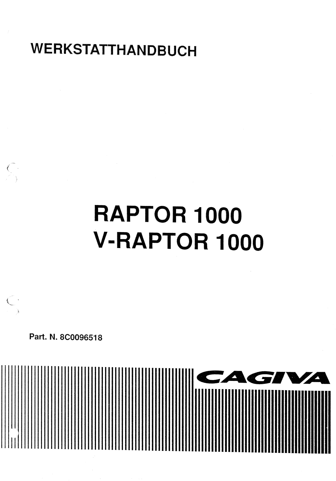 Cagiva Raptor 1000, V-Raptor 1000 Service Manual