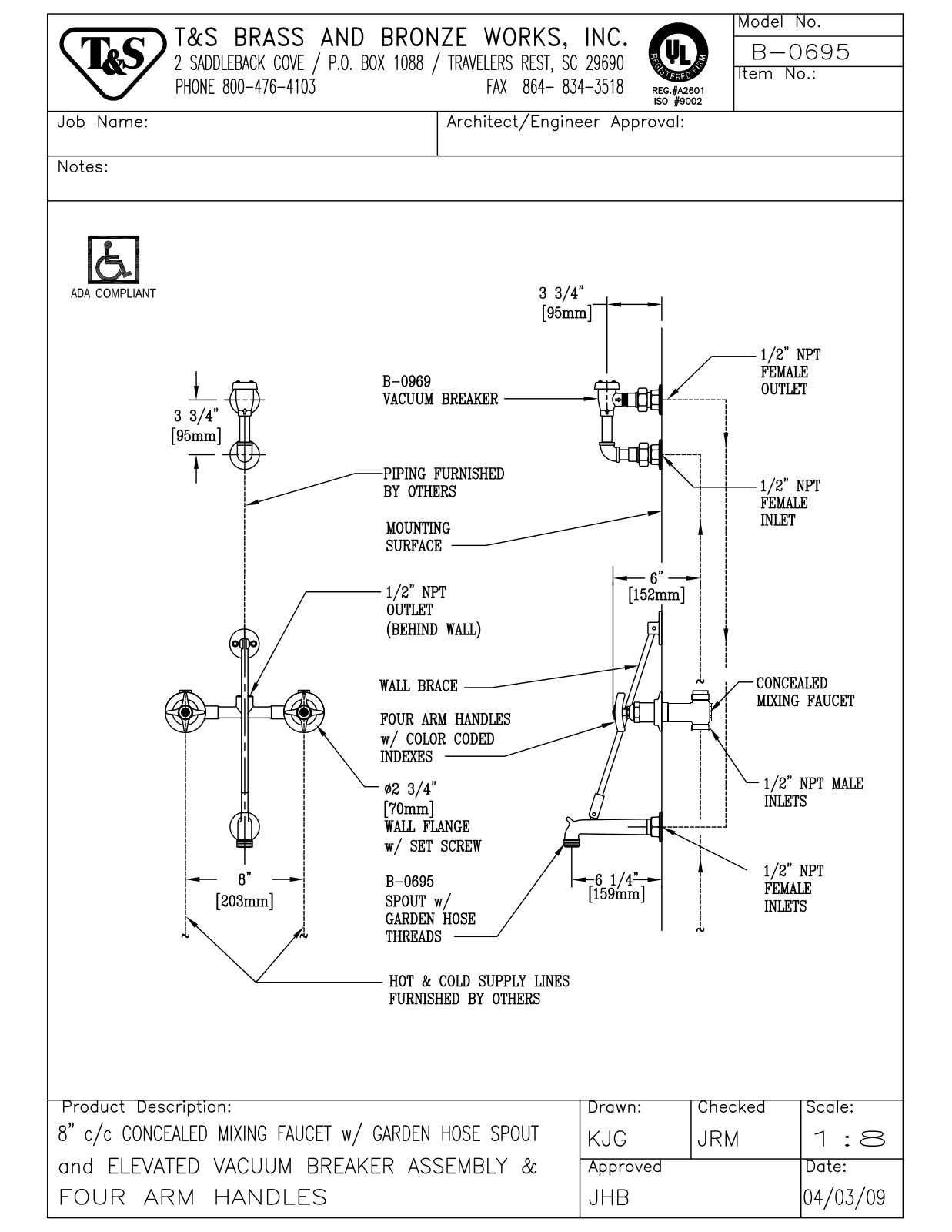 T & S Brass & Bronze Works B-0695 General Manual