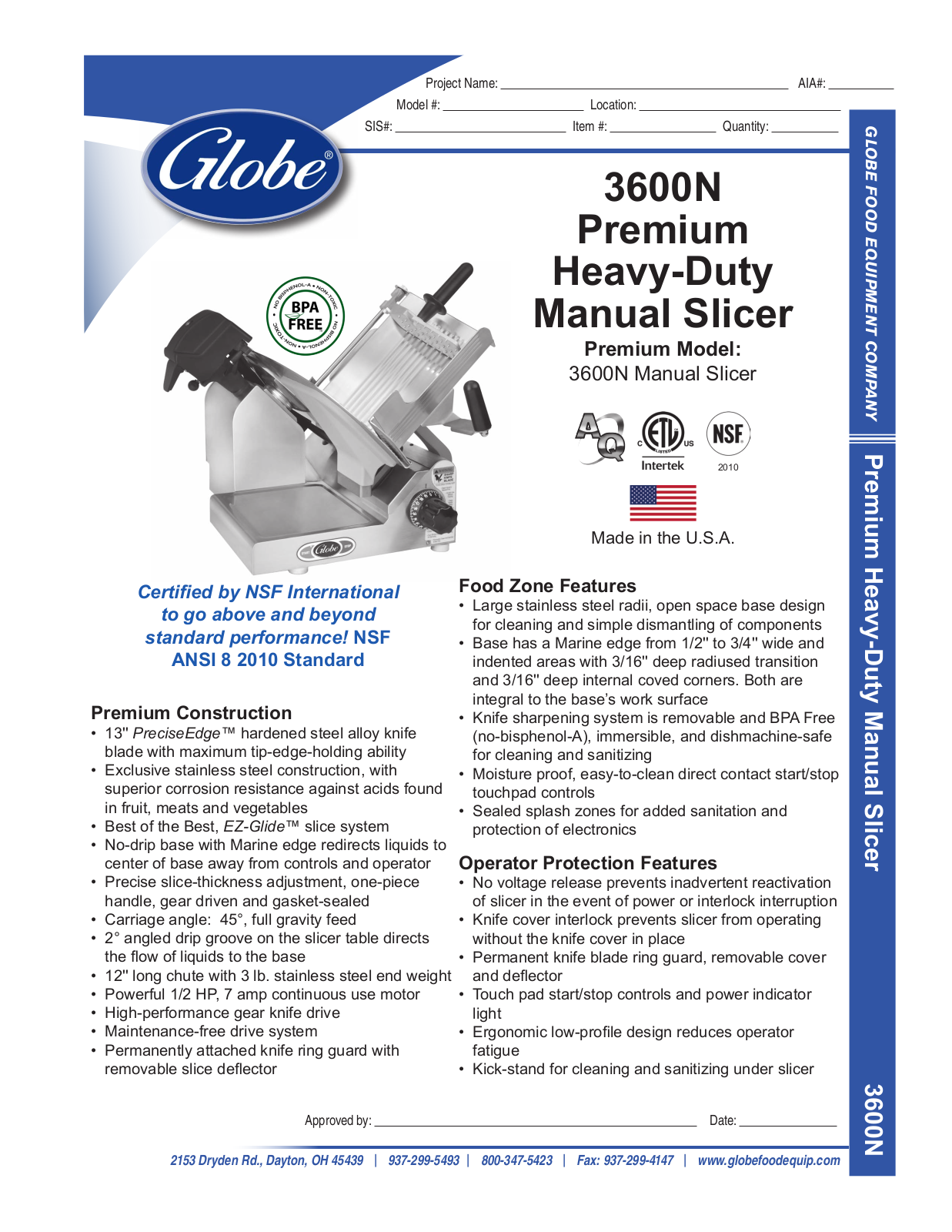 Globe 3600N User Manual