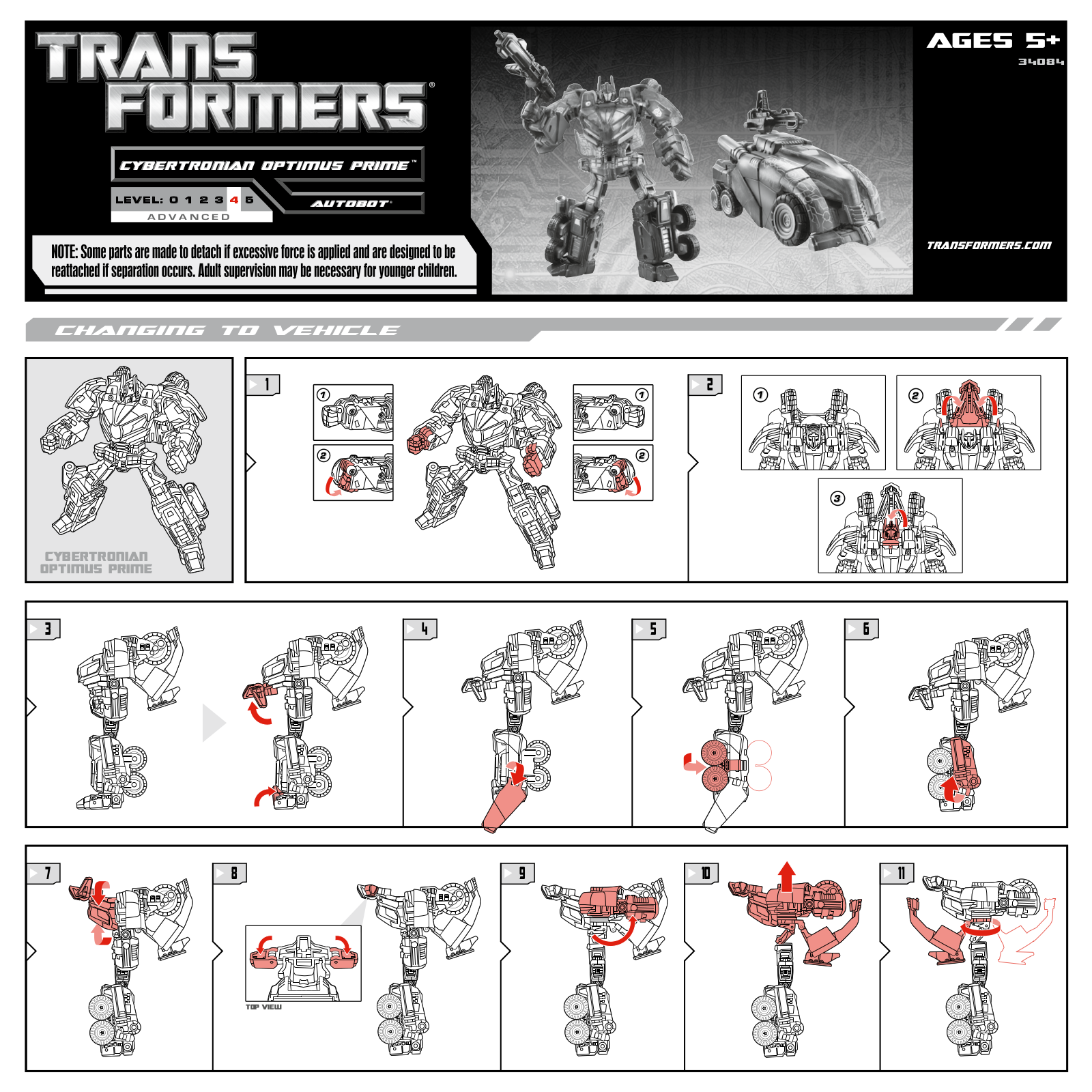 HASBRO Transformers Cybertronian Optimus Prime User Manual