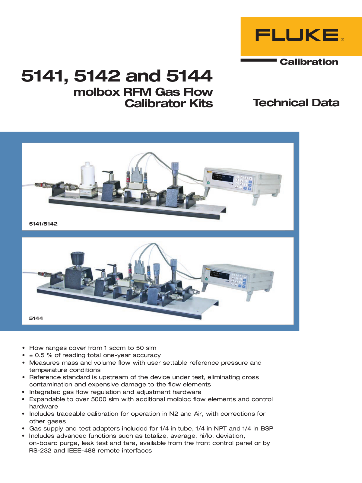 Fluke 5141, 5142, 5144 Data sheet