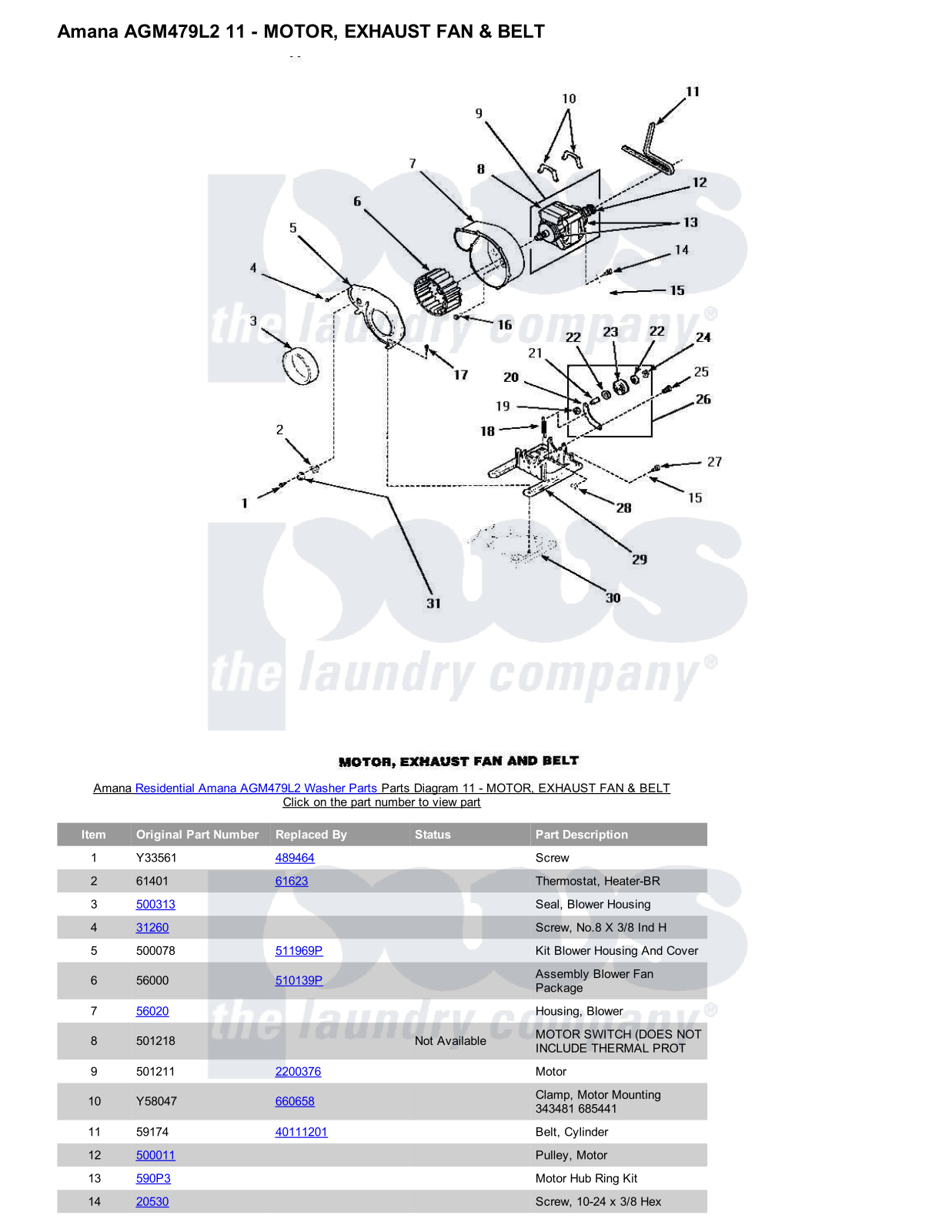 Amana AGM479L2 Parts Diagram