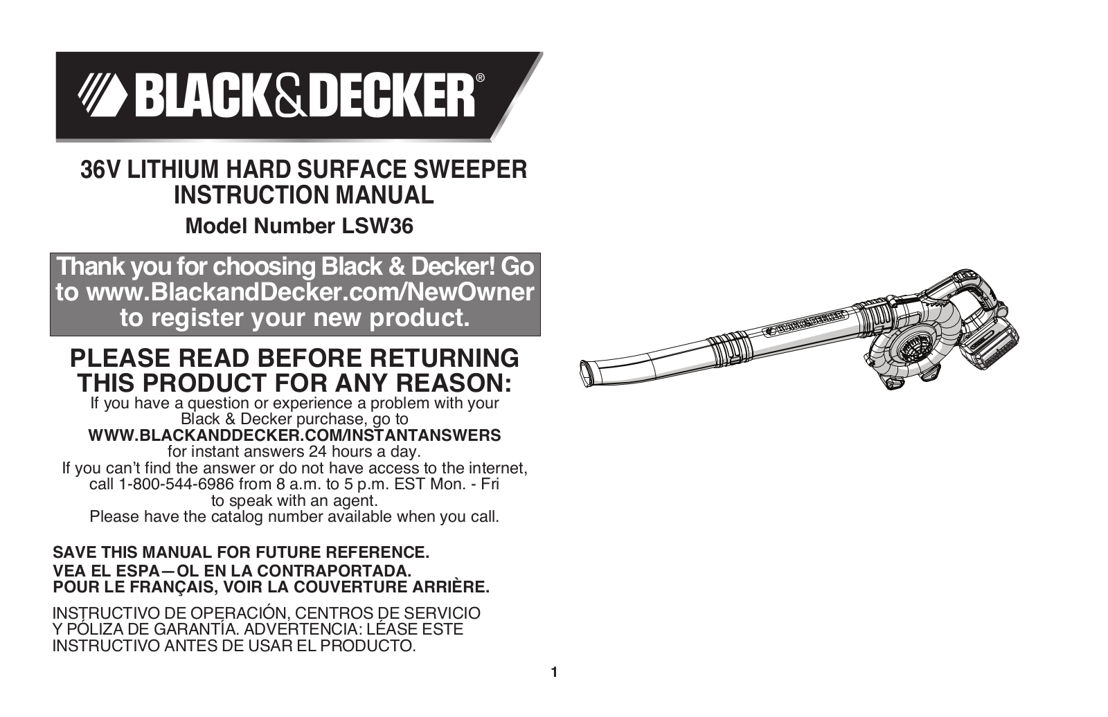 Black & Decker LSW36B User Manual