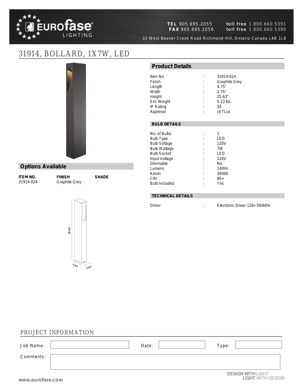 Eurofase XEO4471 Specifications - ManualMachine.com