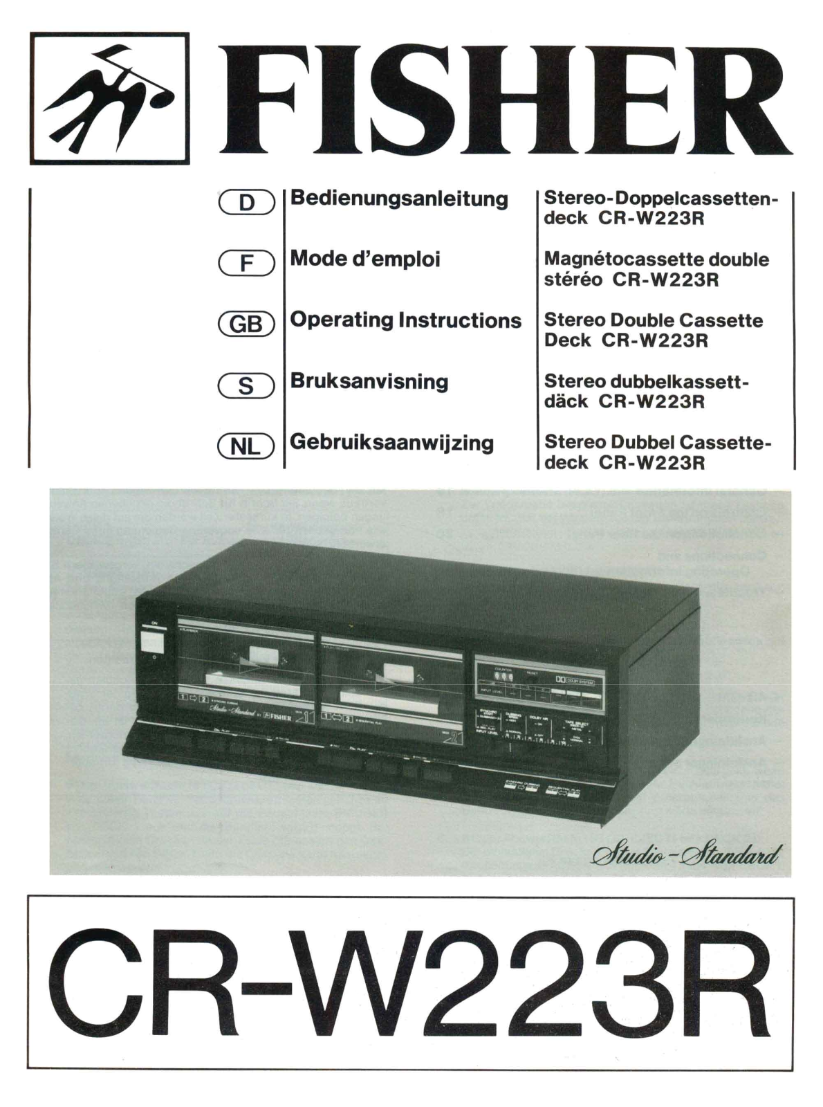 Fisher CRW-223-R Owners Manual