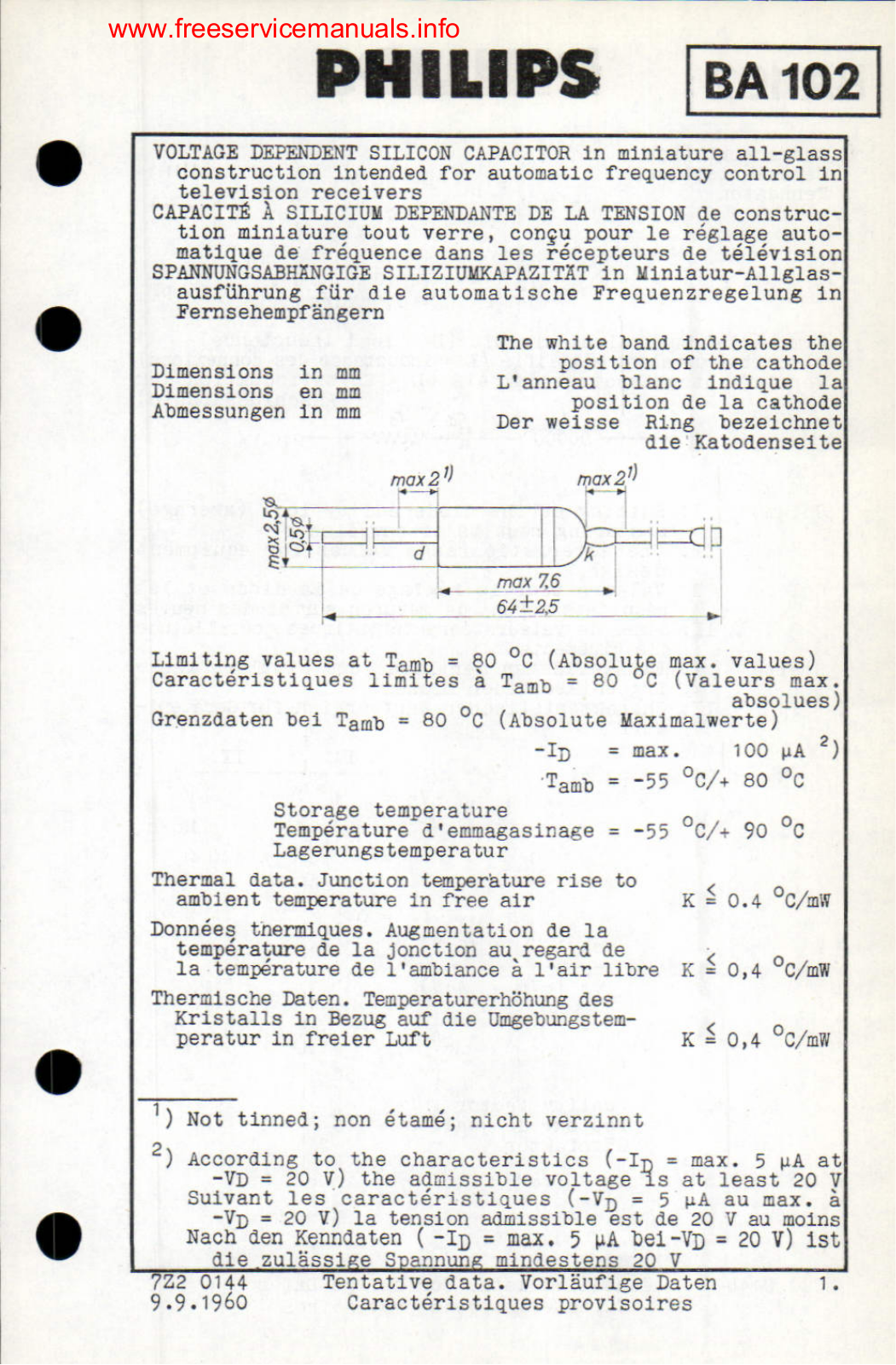 Philips ba102 DATASHEETS