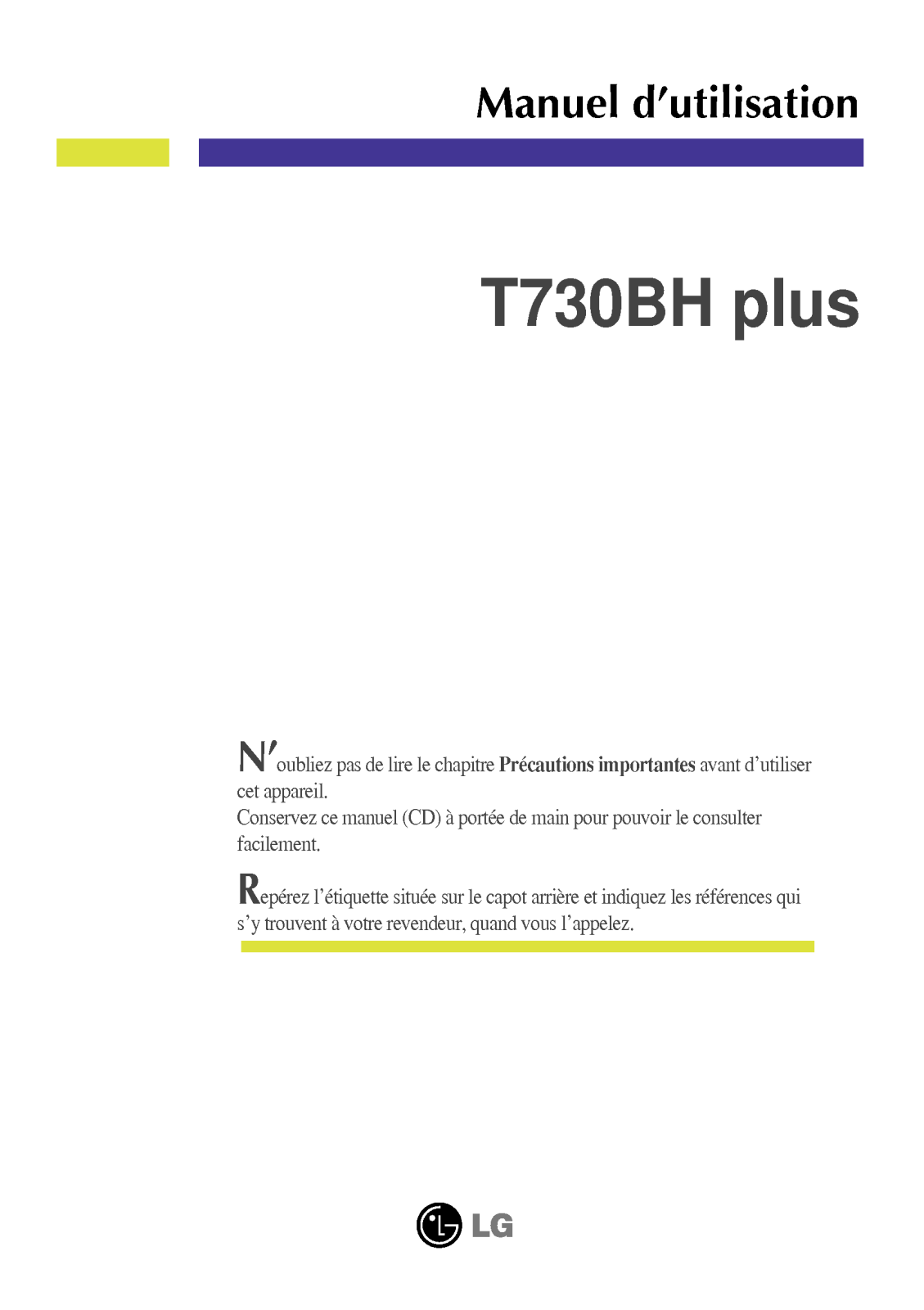 LG T730BHP User Manual