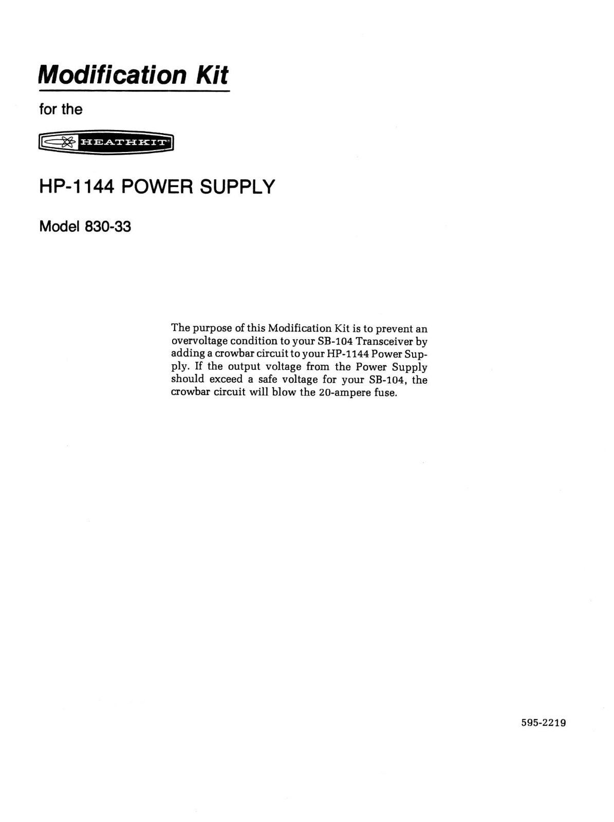 Heathkit HP-1144-MOD User Guide