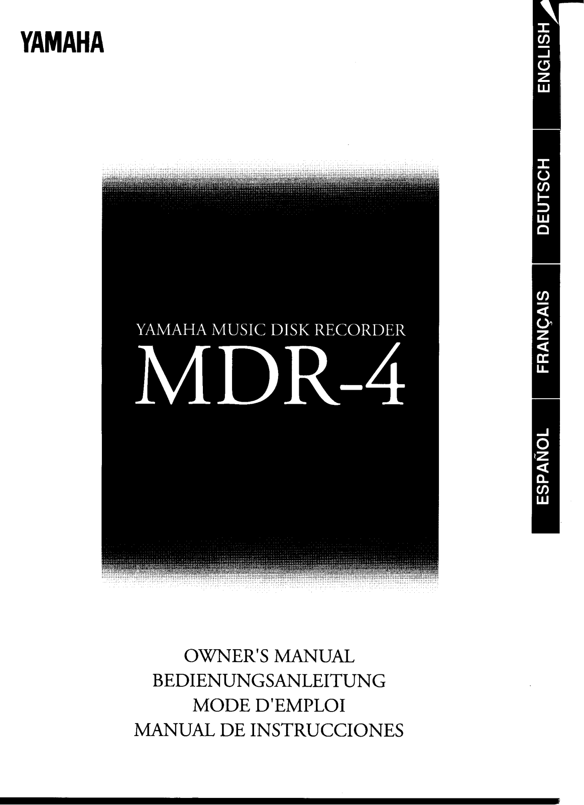 Yamaha MDR4E, MDR4 User Manual