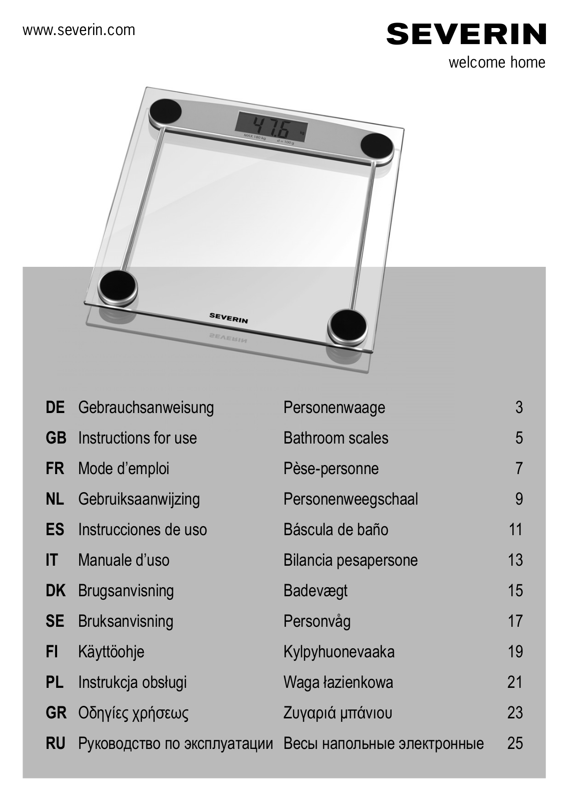 Severin PW 7009 User Manual