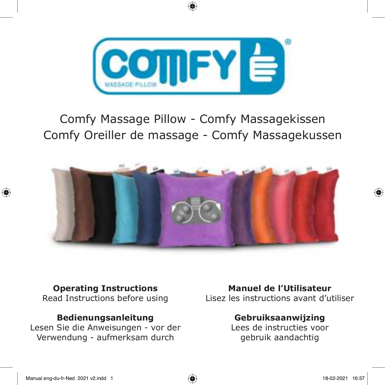 COMFY Massage Pillow Operating Instructions