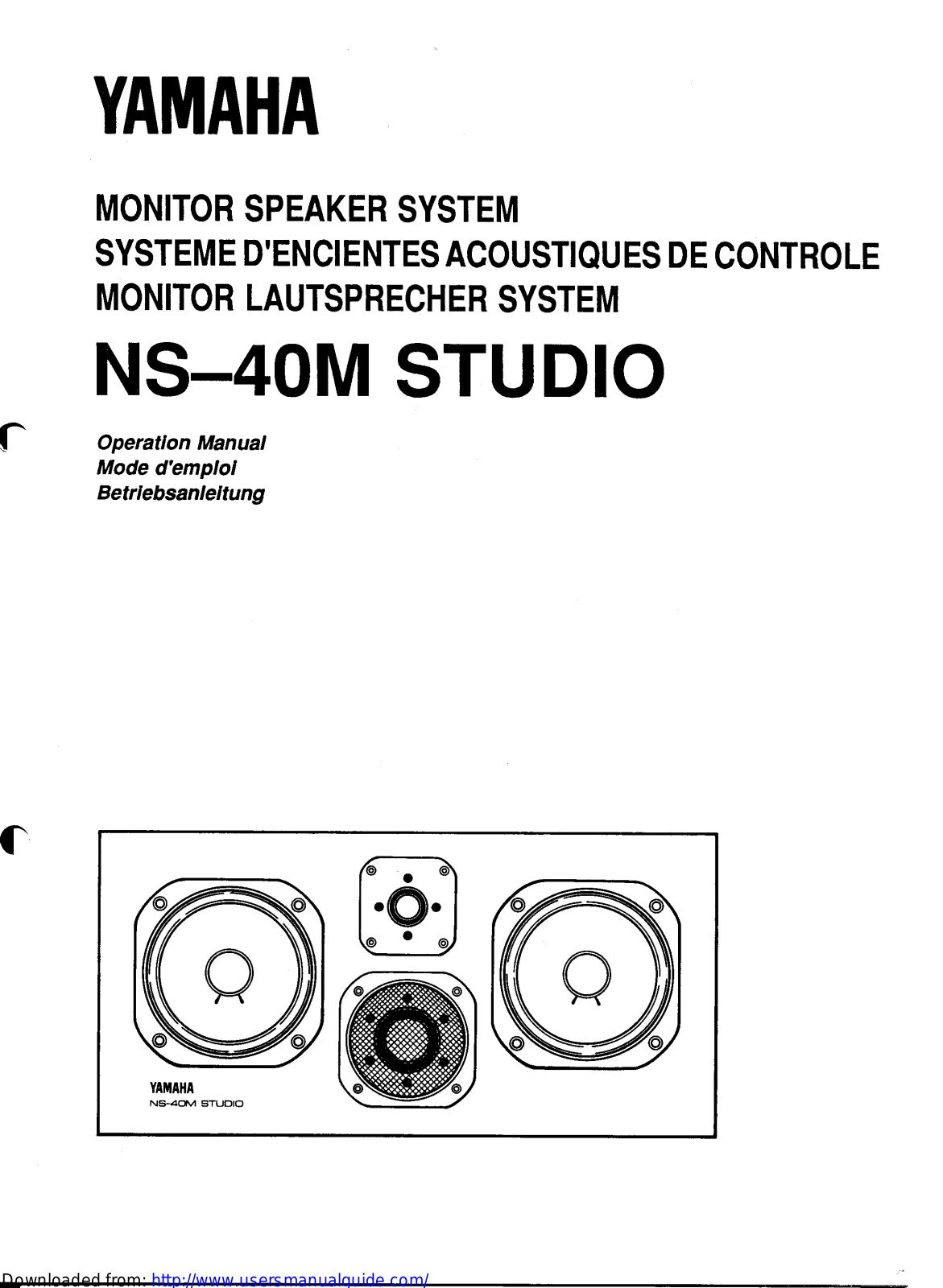 Yamaha Audio NS-40M STUDIO User Manual