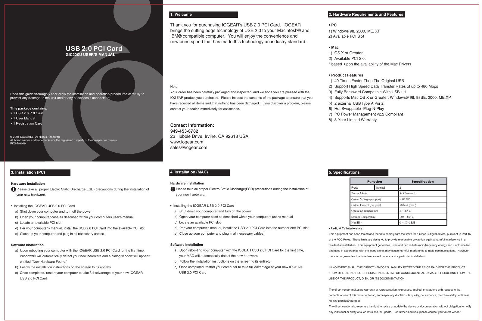 IOGear GIC220UW1 User Manual