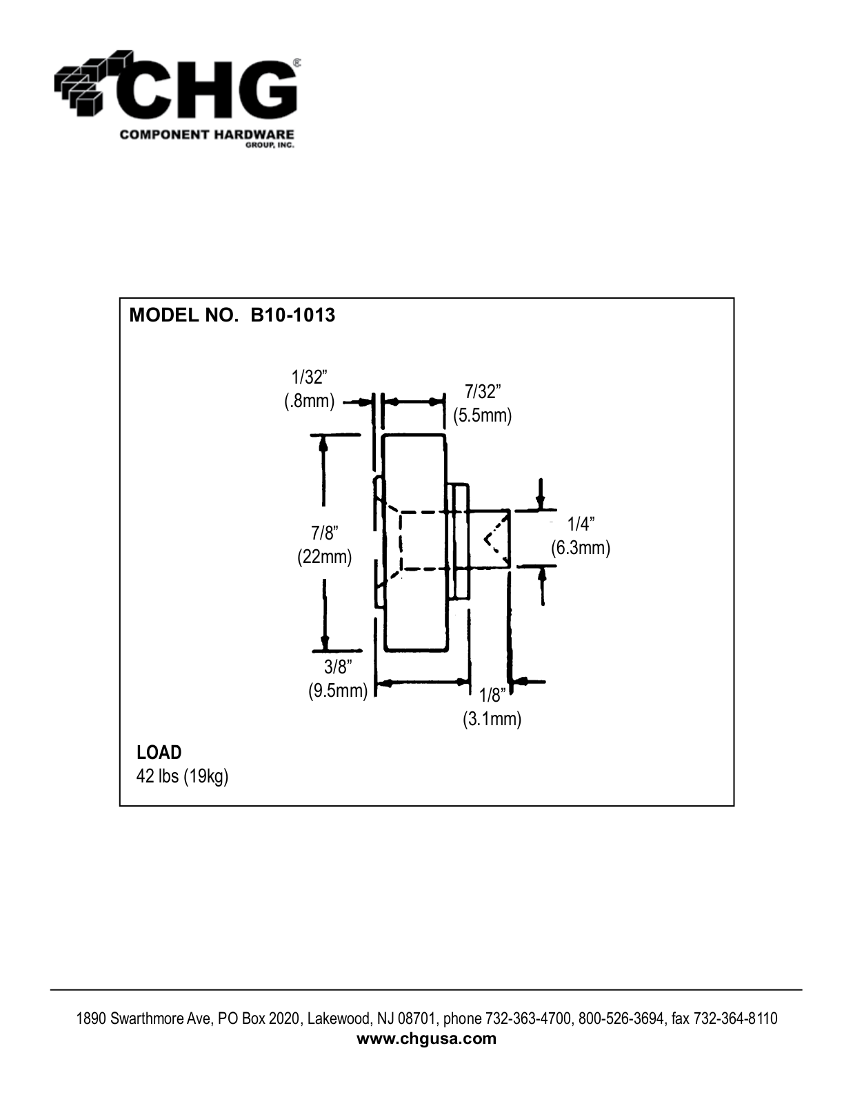 Component Hardware B10-1013 User Manual