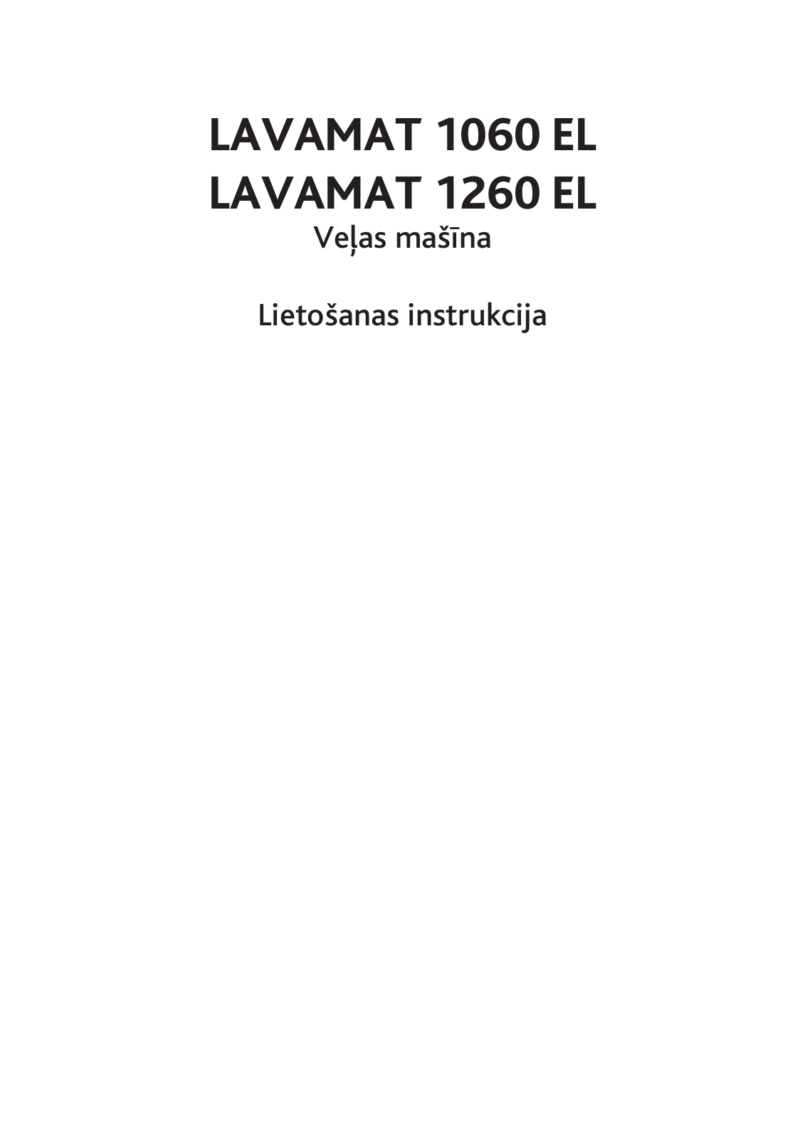 AEG L1260EL User Manual