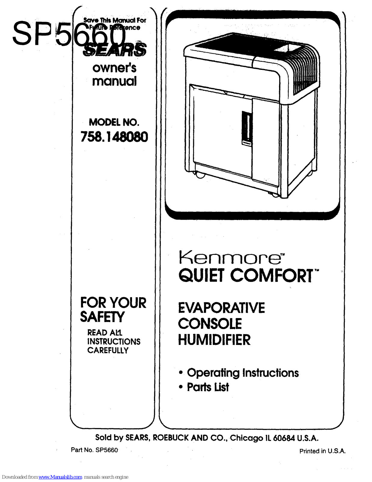 Kenmore QUIET COMFORT 758.14808 Owner's Manual - ManualMachine.com
